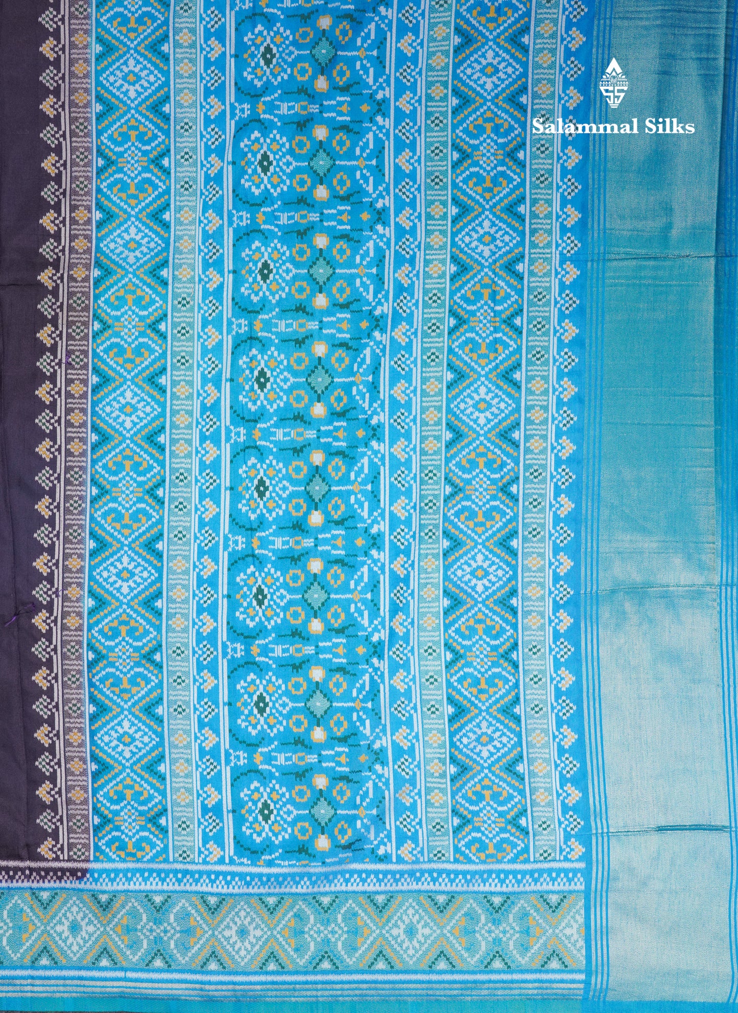 Brown Colour Plain Semi Dola Silk With Ajirah Print Border