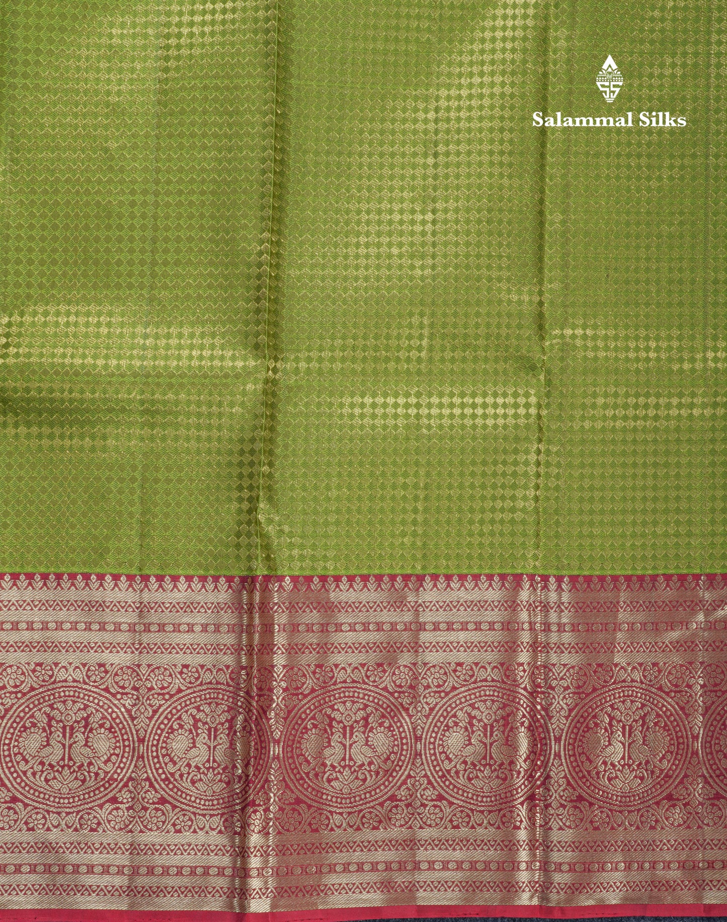 Green Grand Bridal Kanjivaram Pure Silk Saree With Maroon Traditional Border