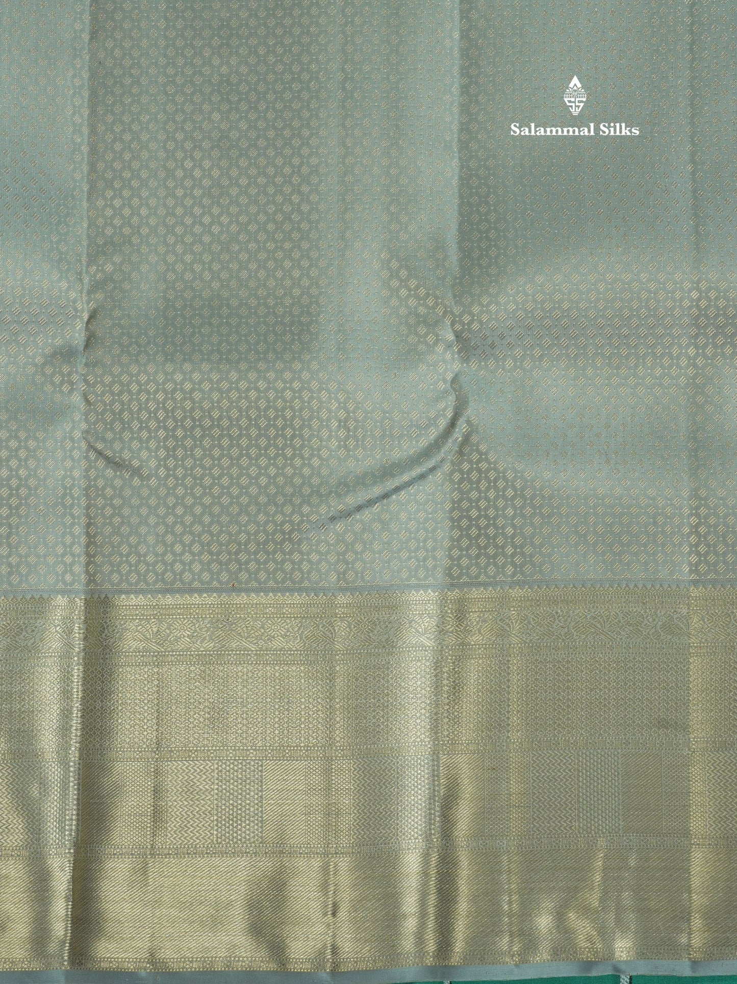 Beautiful Grey Pure Kanjivaram Silk Saree With Self Border