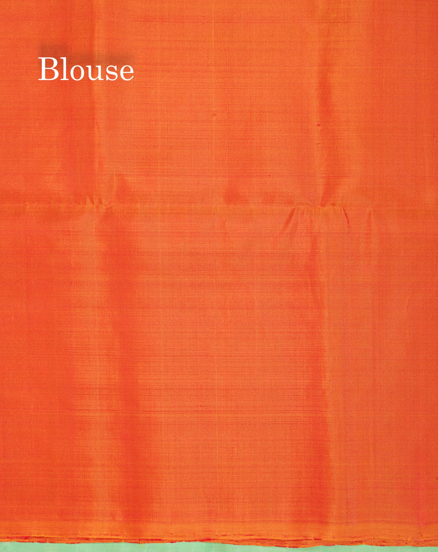 Beautiful Light Green Pure Kanjivaram Soft Silk Saree With Contrast Peach Orange Blouse