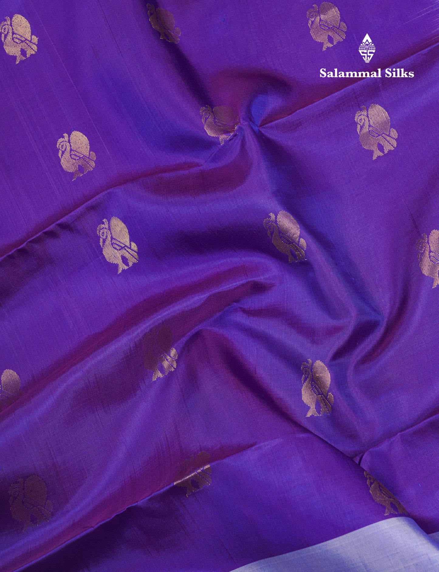 Beautiful Dual Tone Violet Pure Kanjivaram Soft Silk Saree With Contrast Lavender Border