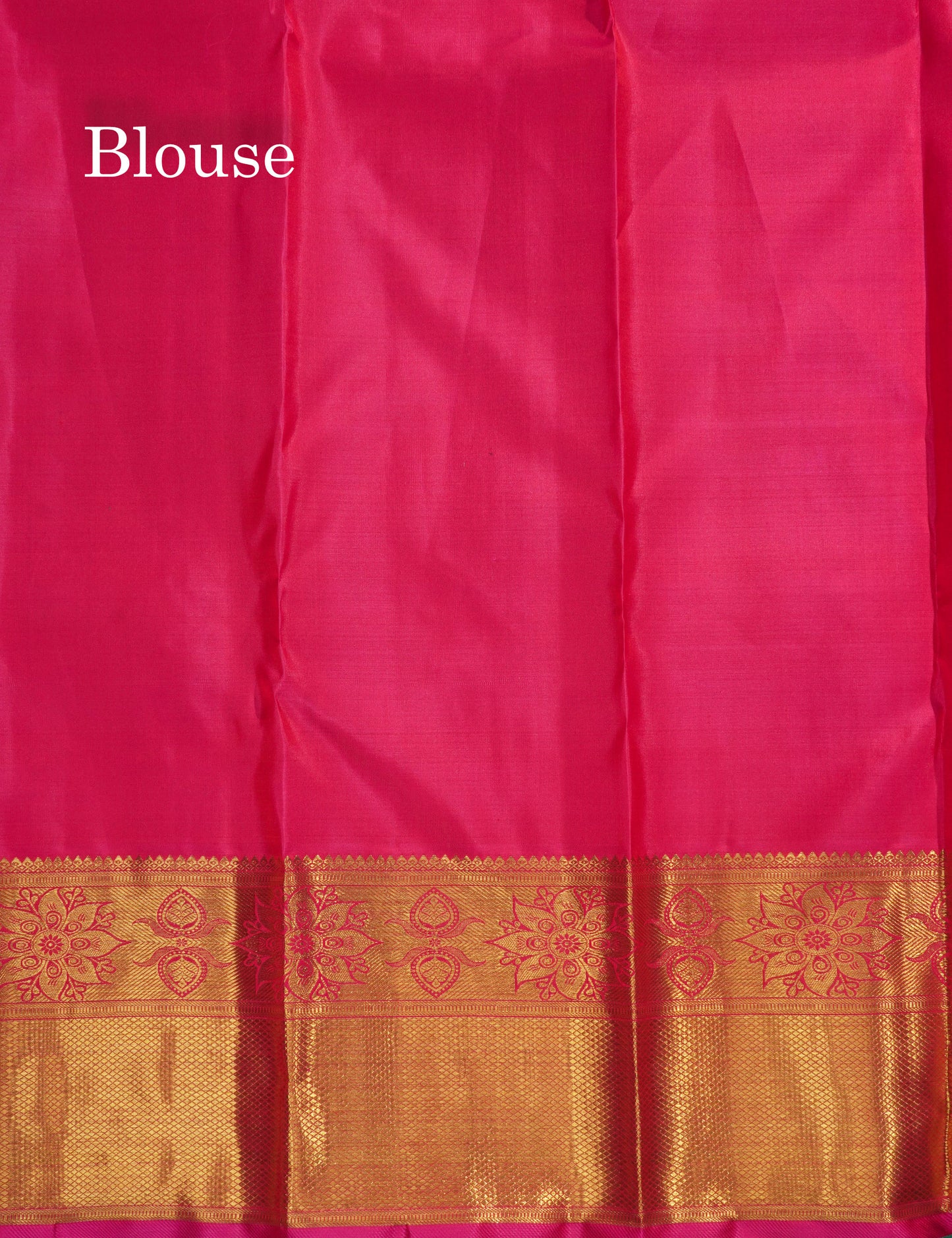 Meenakari work Pink Pure Kanjivaram Silk Saree (2G) Zari With Gold Zari Border