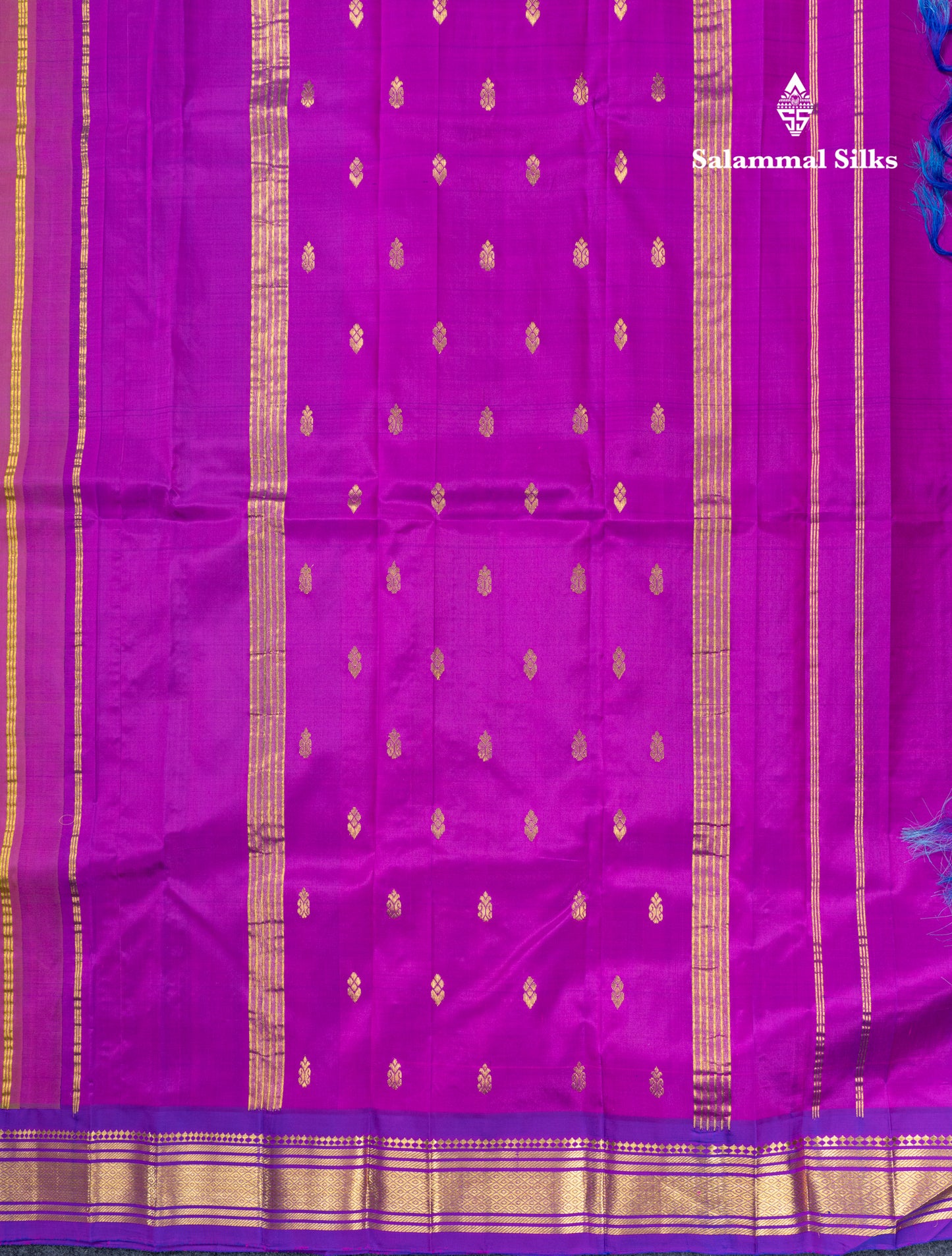 Dual Tone Pink Pure Kanjivaram Silk Saree With Contrast Vadamalli One Side Traditional Border