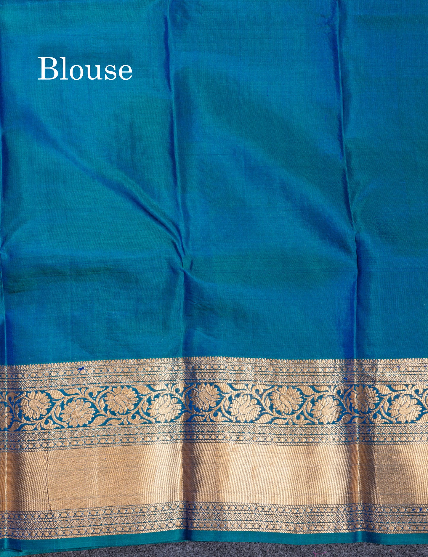 Peacock Blue Bridal Pure Kanjivaram Silk Saree With Traditional Border