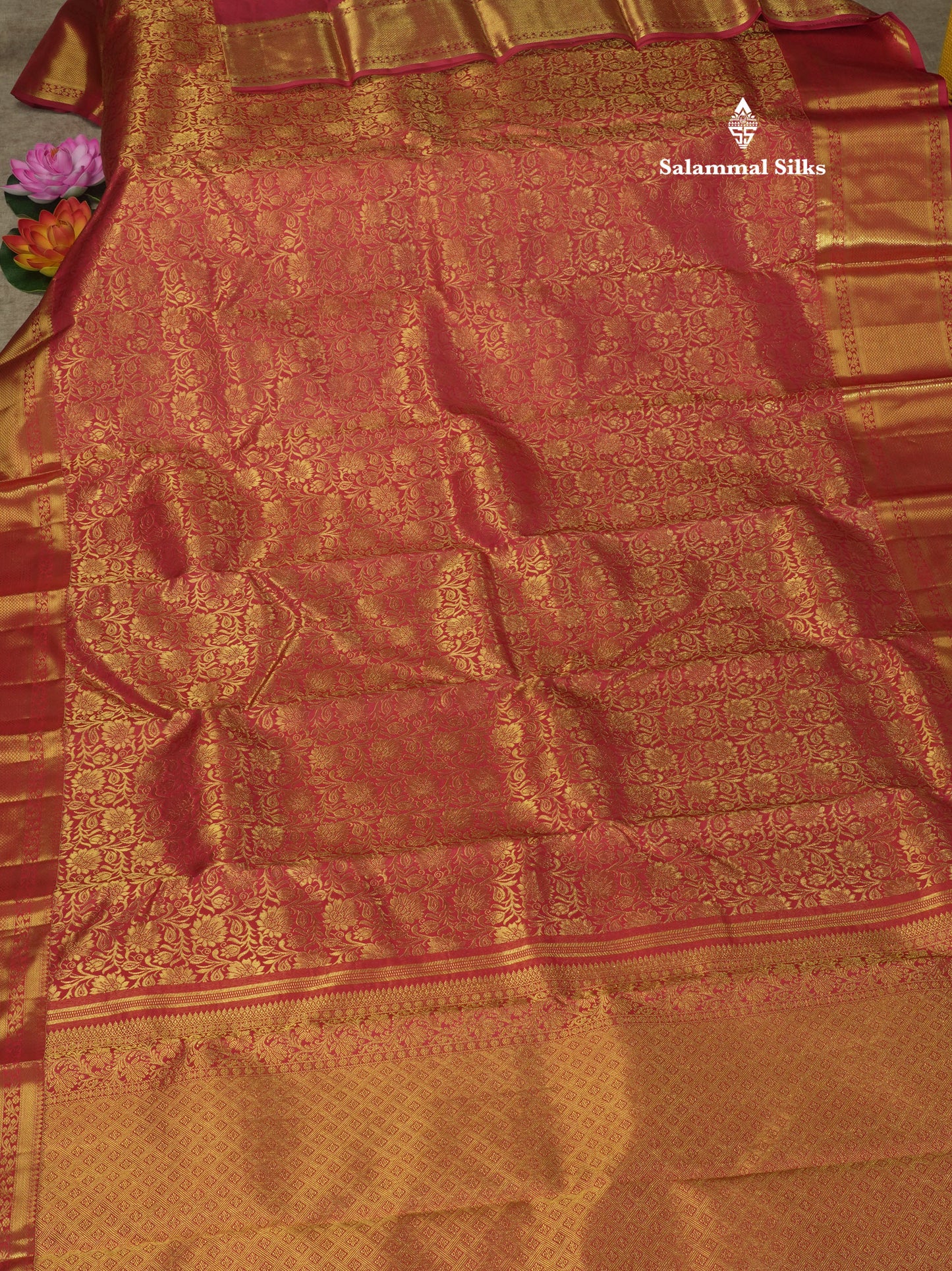 Beautiful Maroon Pure Kanjivaram Silk Saree (2G) Zari With Self Border