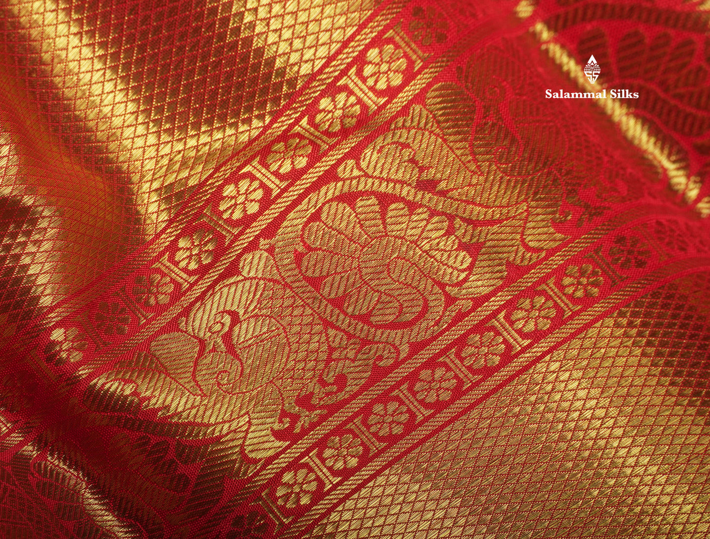 Bridal Korvai White Pure Kanjivaram Silk Saree (2G) Zari With Contrast Long Chilly Red Traditional Border