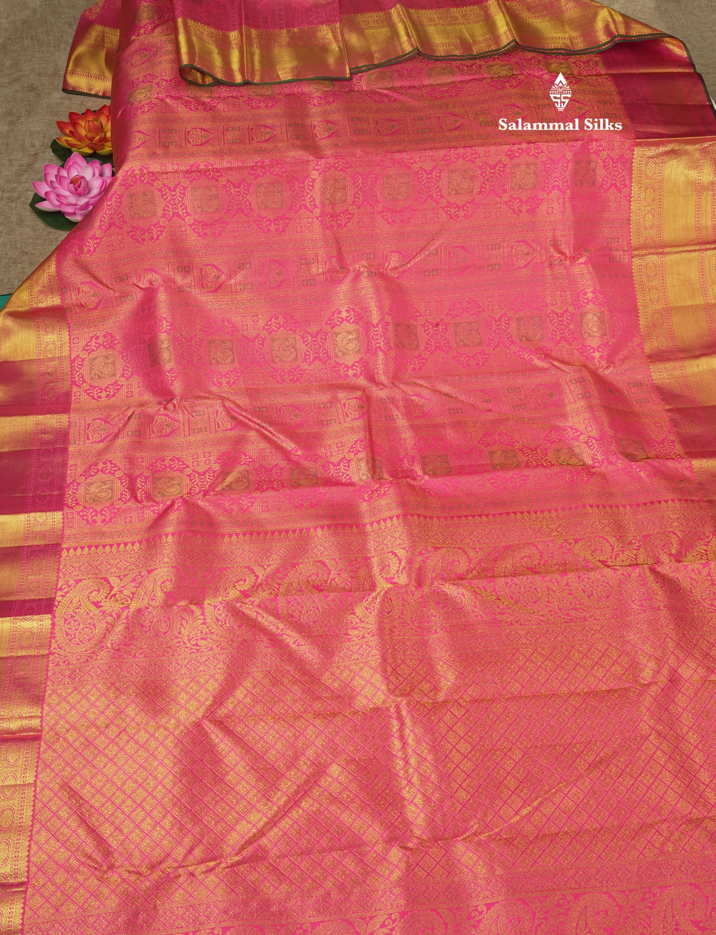 Beautiful Pink Bridal Pure Kanjivaram Silk Saree With Meenakari Work