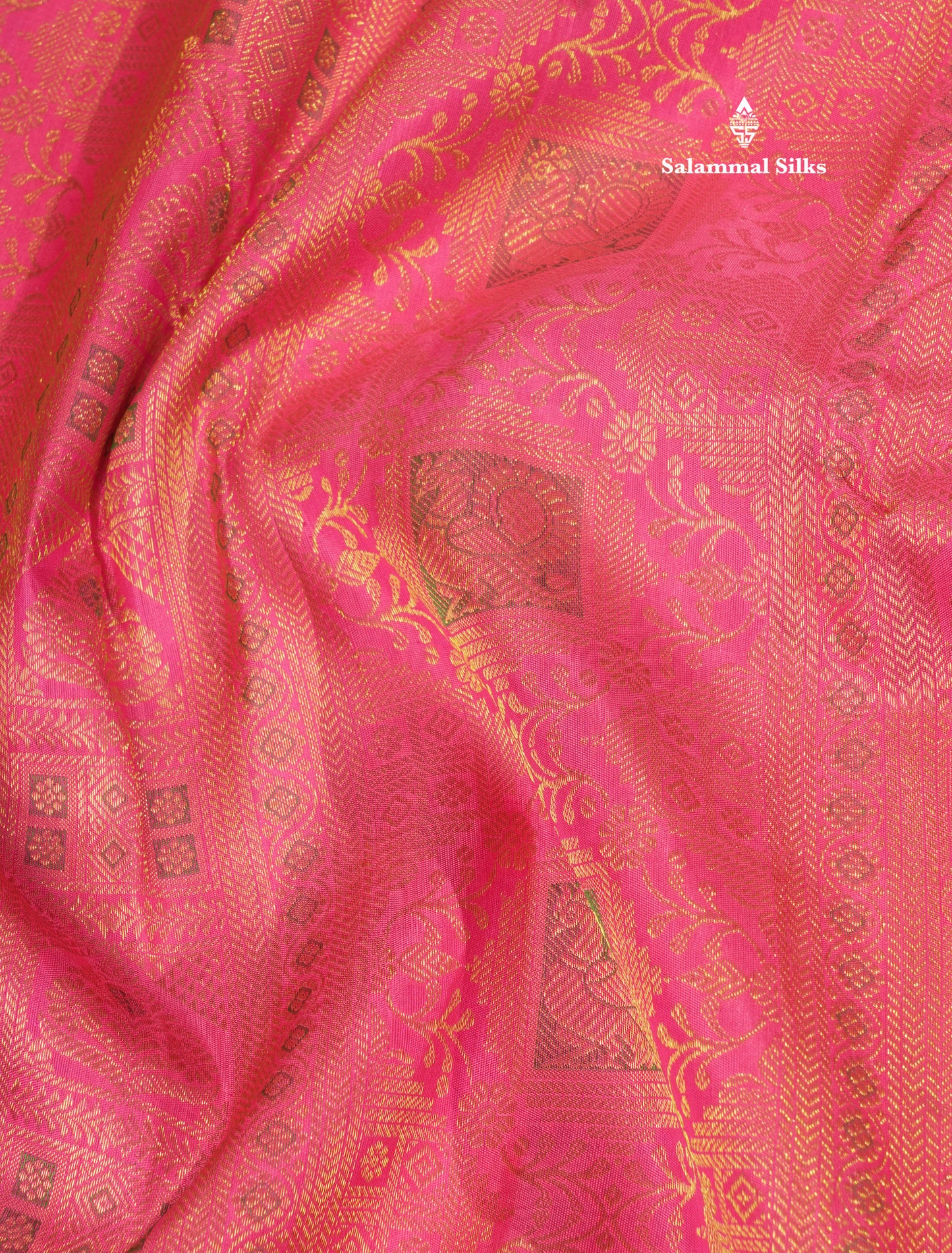 Beautiful Pink Bridal Pure Kanjivaram Silk Saree With Meenakari Work