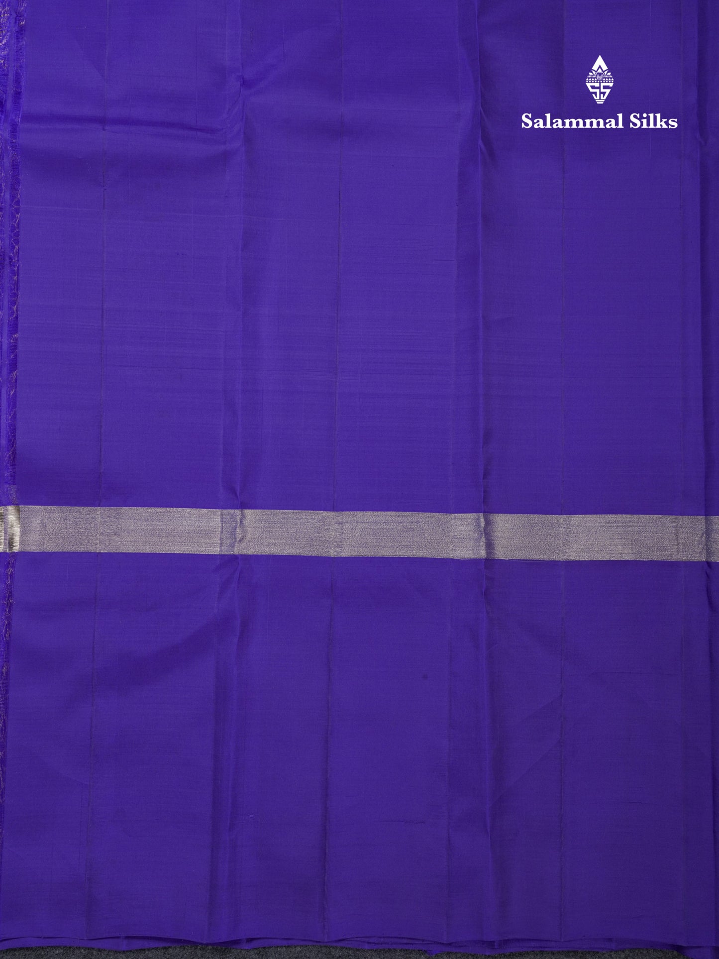 Dual Tone Blue Puremix Silk Saree With Contrast Royal Blue One Side Long Border