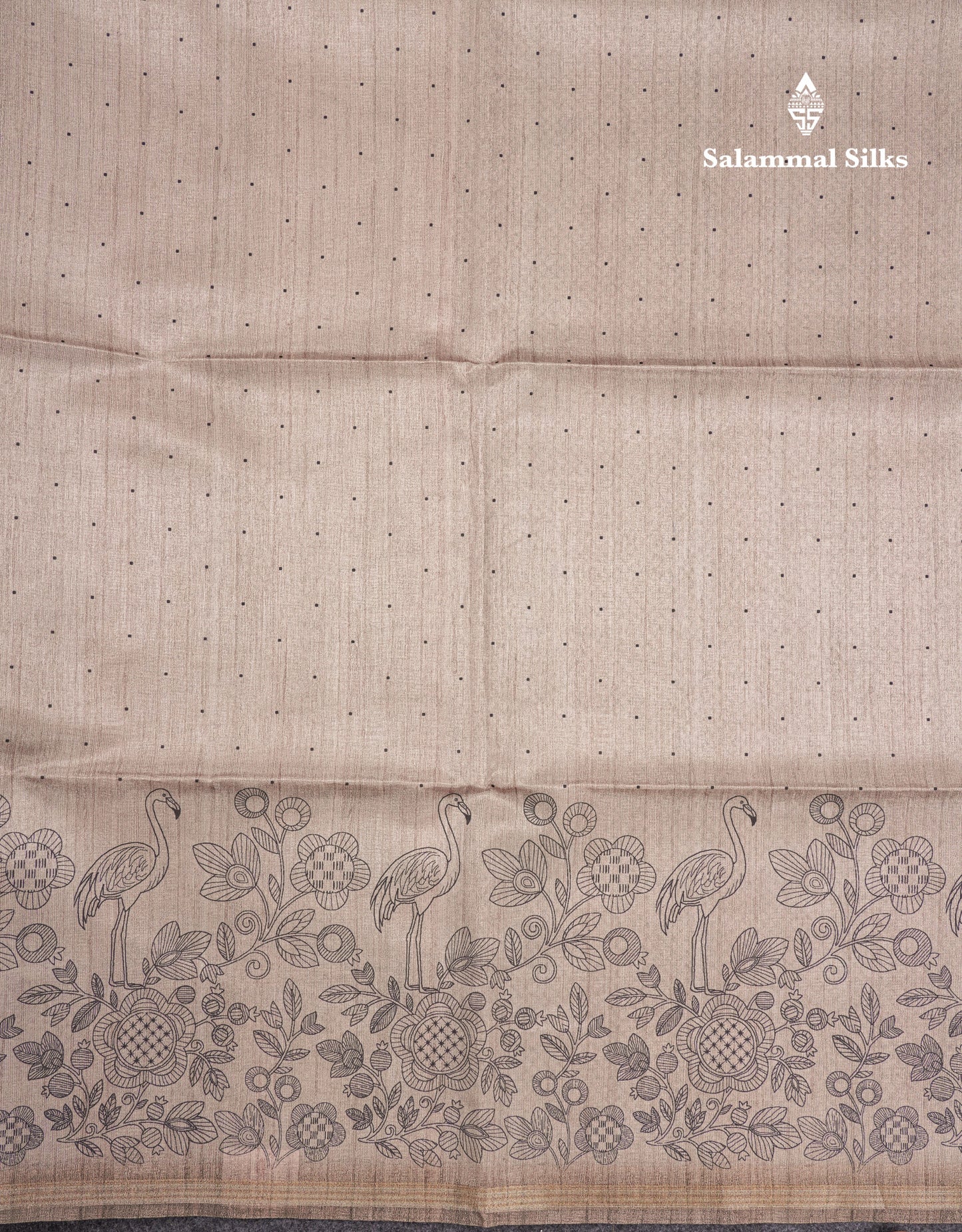 Sandal Colour Semi Tussar Fancy Saree With Designer Blouse