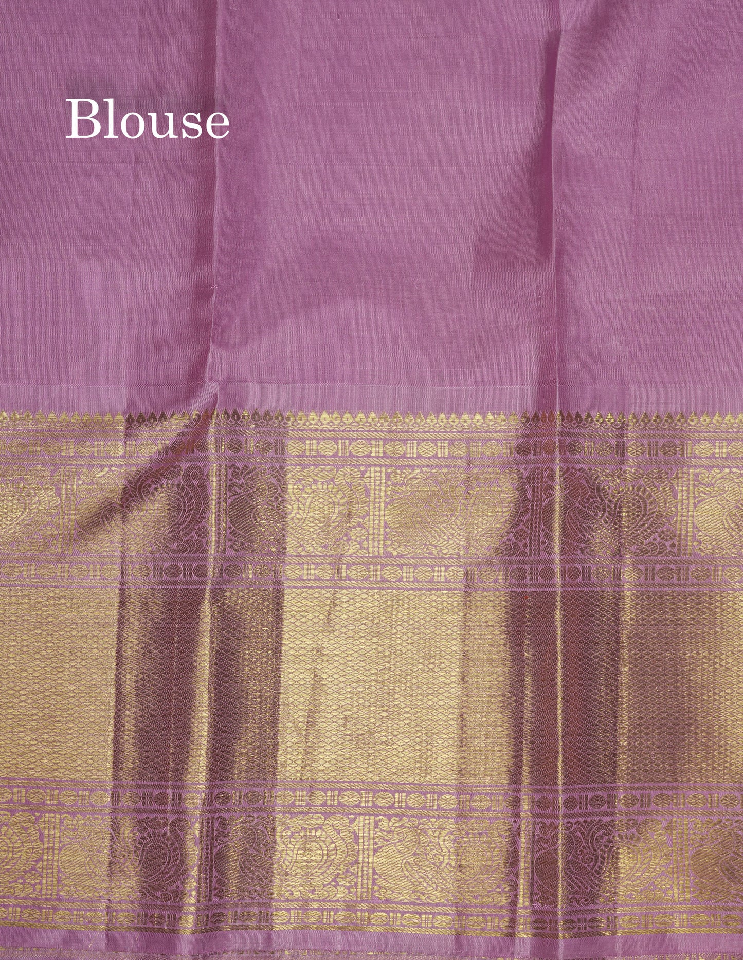Korvai Yellow Zari Checks Pure Kanjivaram Silk Saree (2G) Zari With Contrast Lavender Long Traditional Border