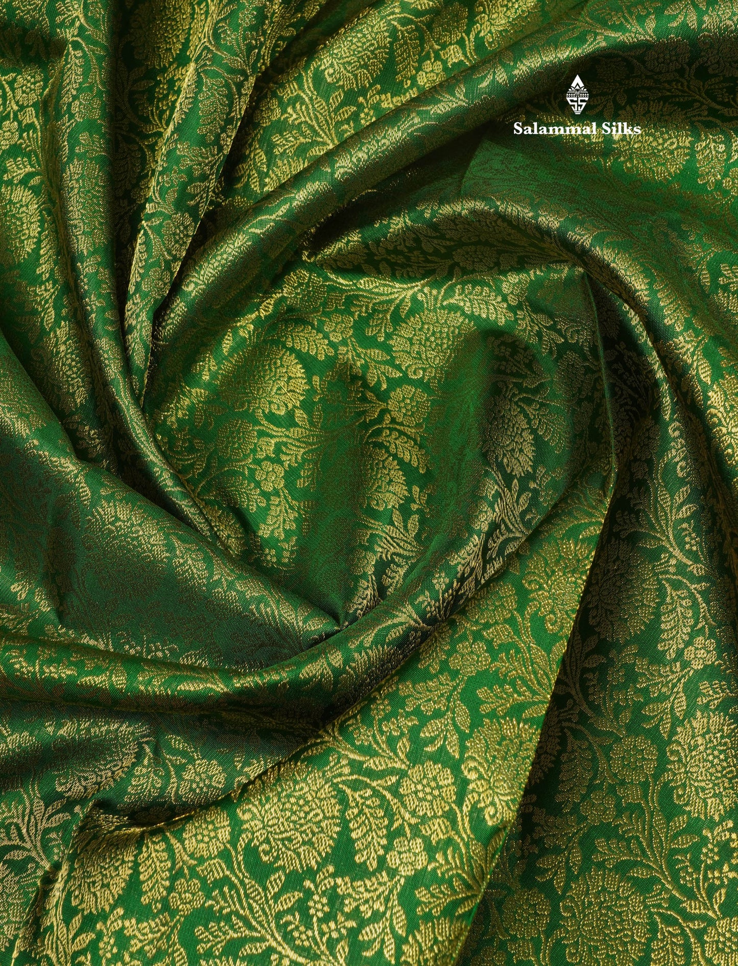 Beautiful Korvai Bottle Green Pure Kanjivaram Silk Saree (2G) Zari With Contrast Chilly Red Border