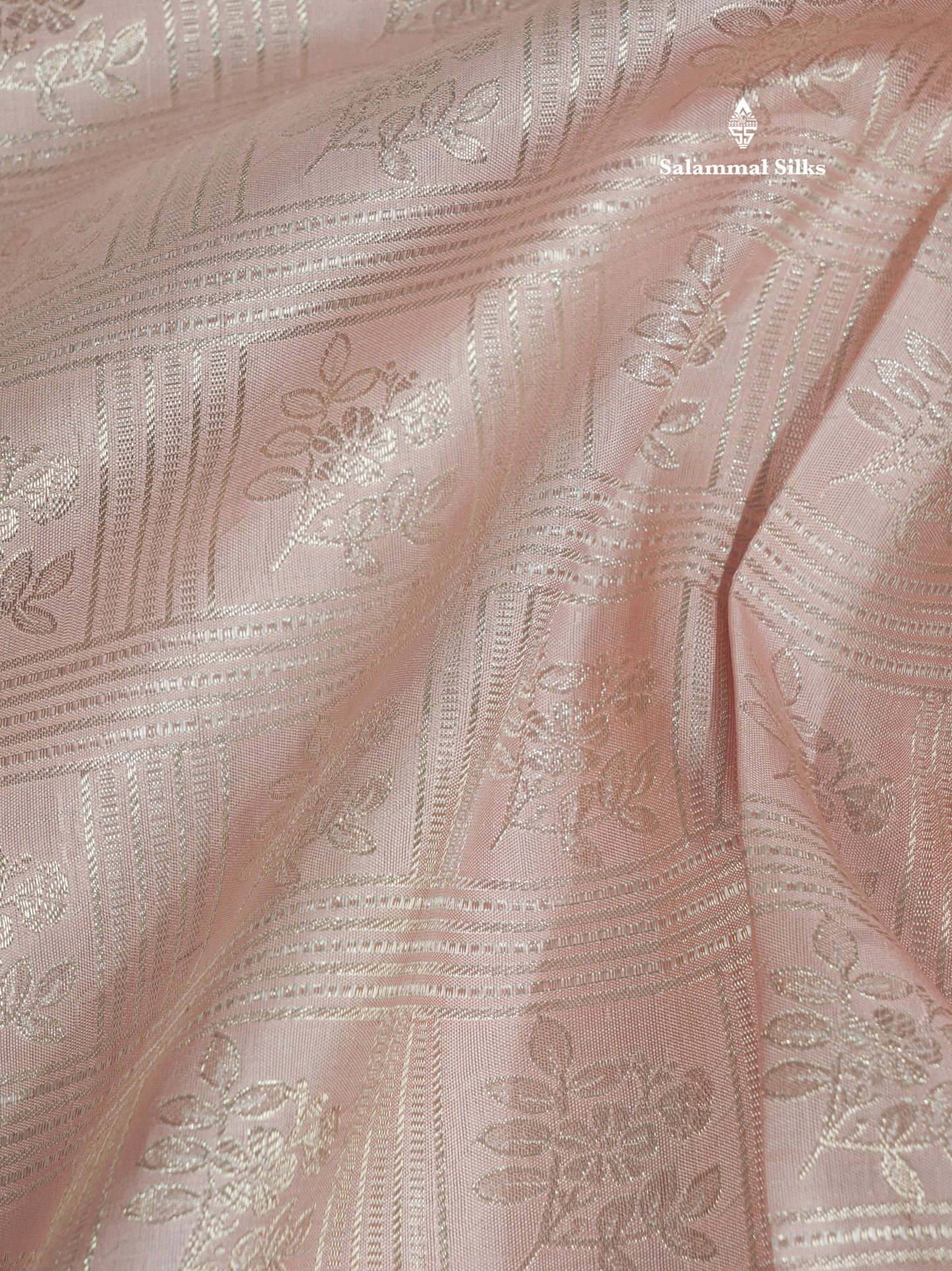 Onion Pink Pure Kanjivaram Silk Saree (2G) Zari With Contrast Rama Green Border