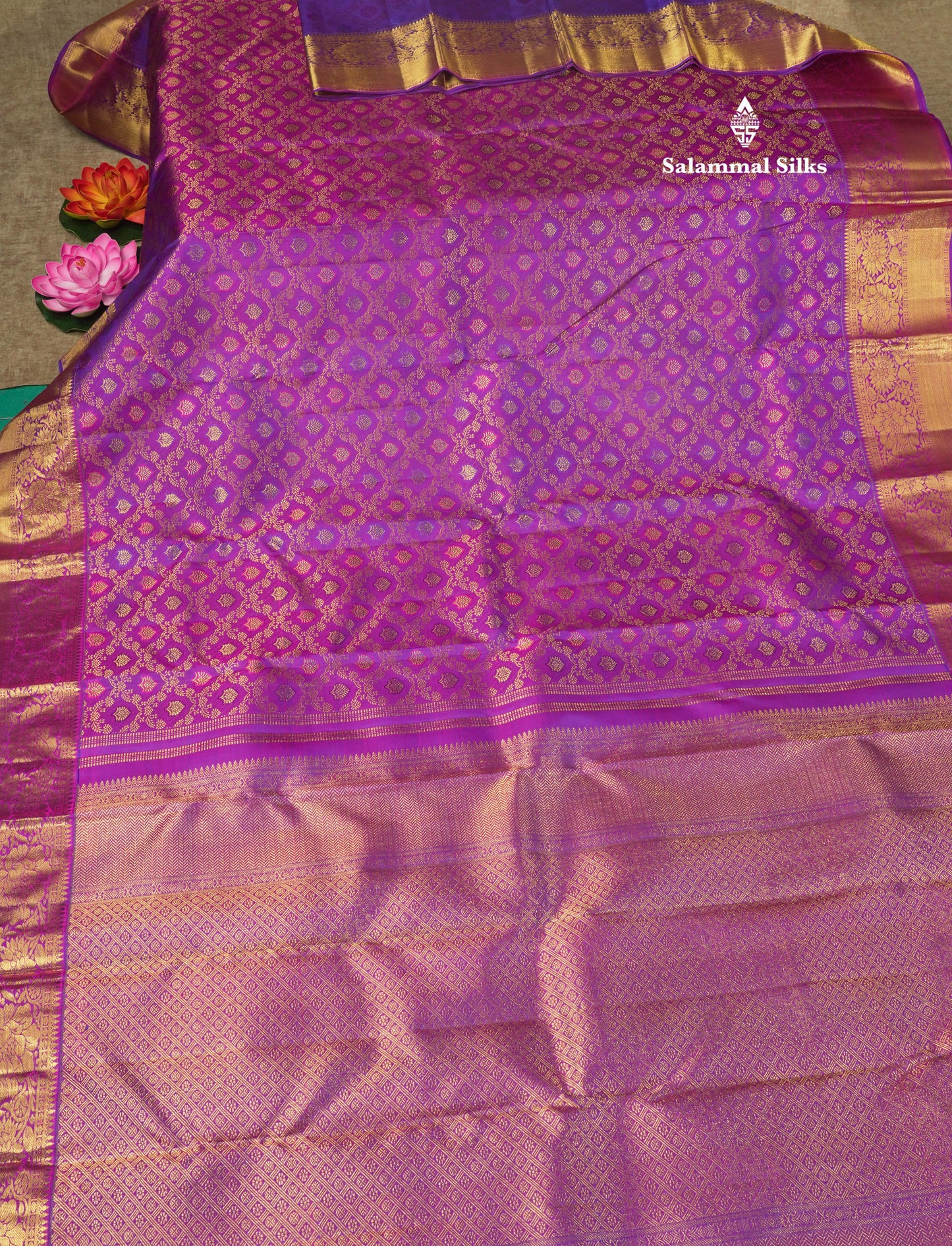 Vadamalli Beautiful Bridal Pure Kanjivaram Silk Saree With Gold Zari Border