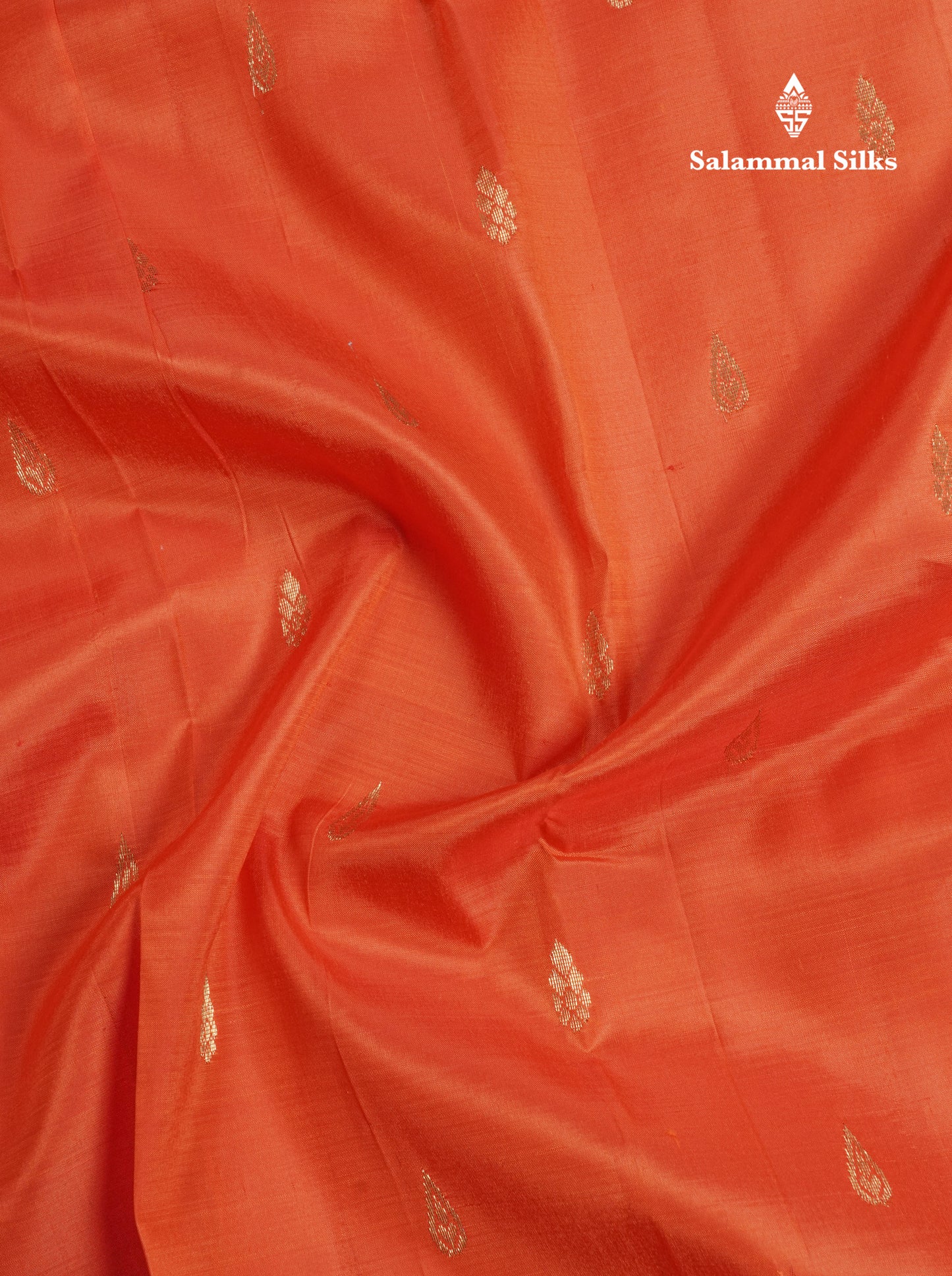 Orange Pure Kanjivaram Silk Saree With One Side Traditional Small Border