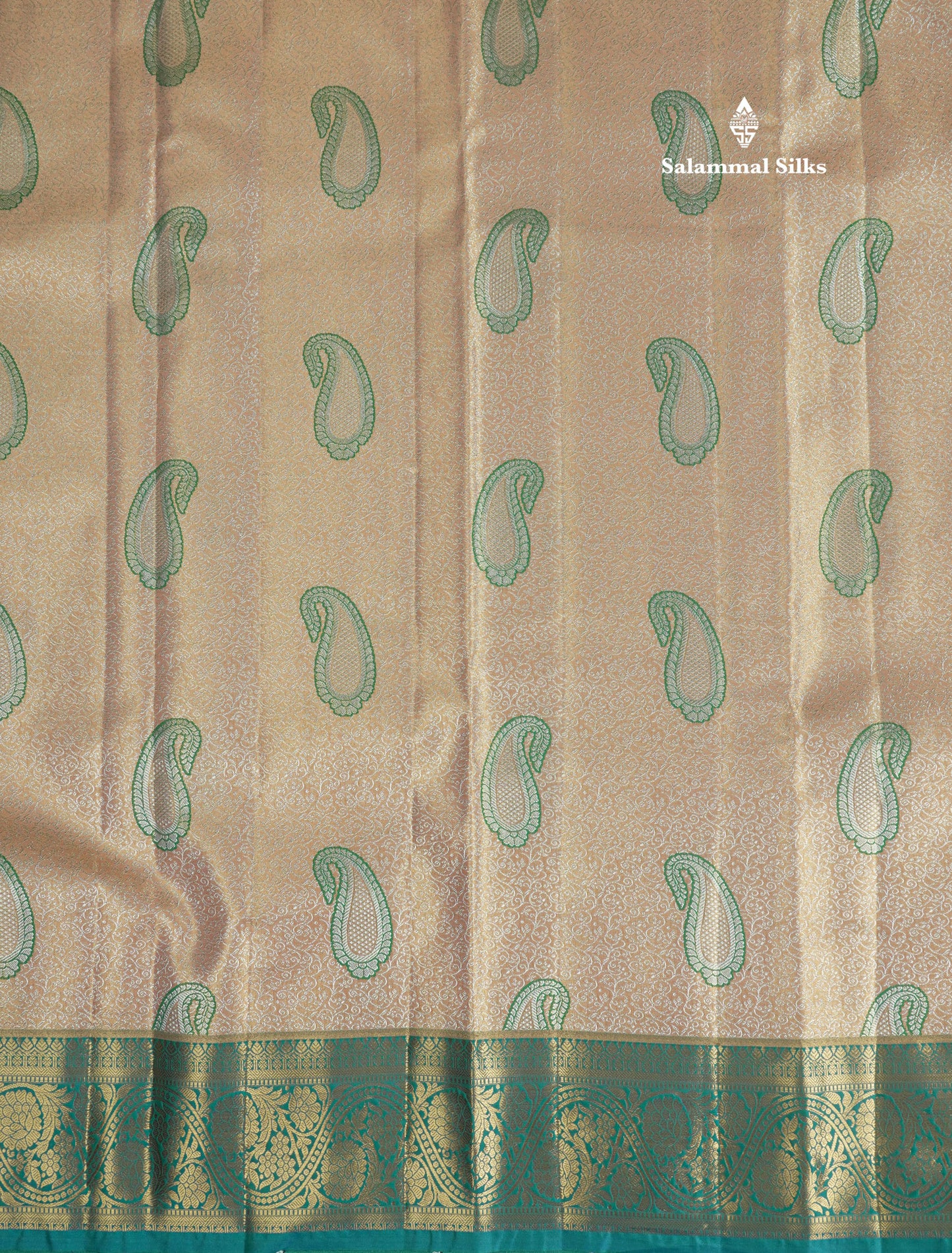 Light Green Tissue Bridal Semi Silk Saree With Contrast Magenta Border