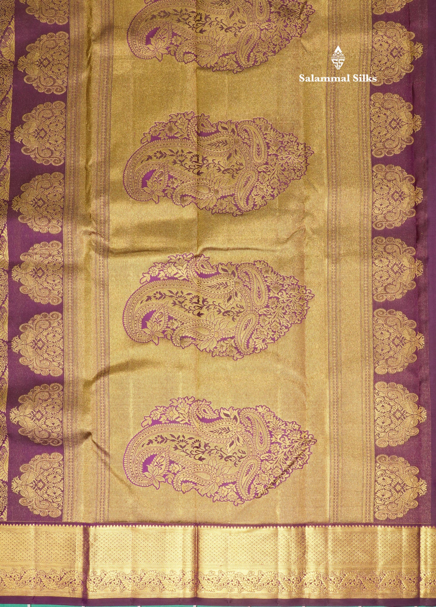 Purple Beautiful Bridal Pure Kanjivaram Silk Saree With Gold Zari Border