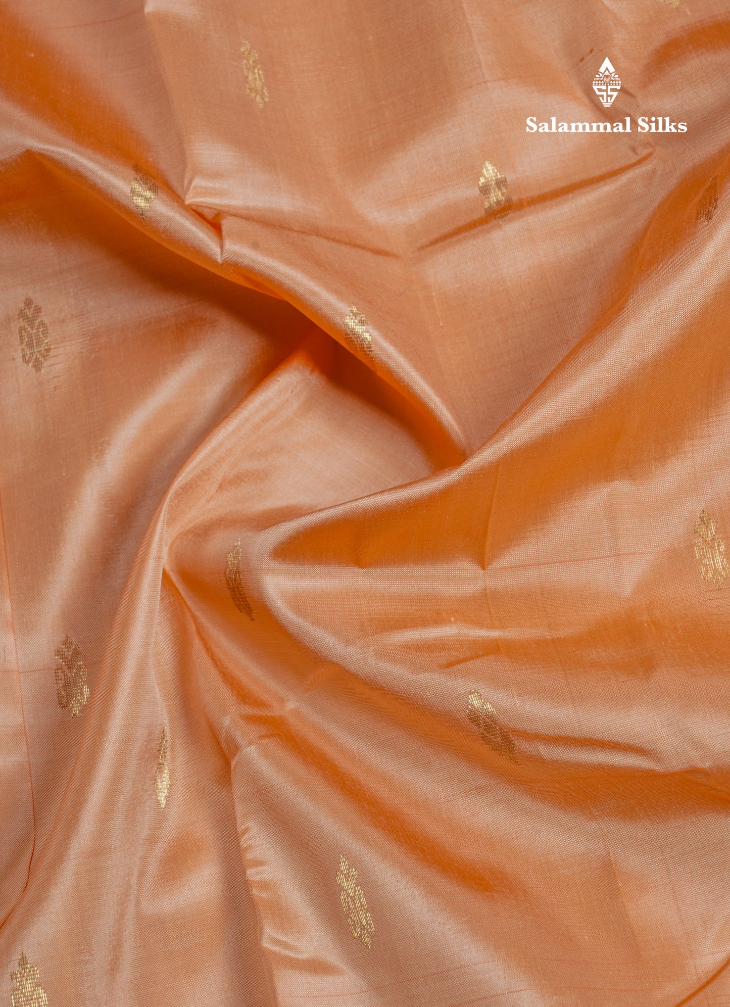 Peach Pure Kanjivaram Silk Saree With Contrast Rexona One Side Border