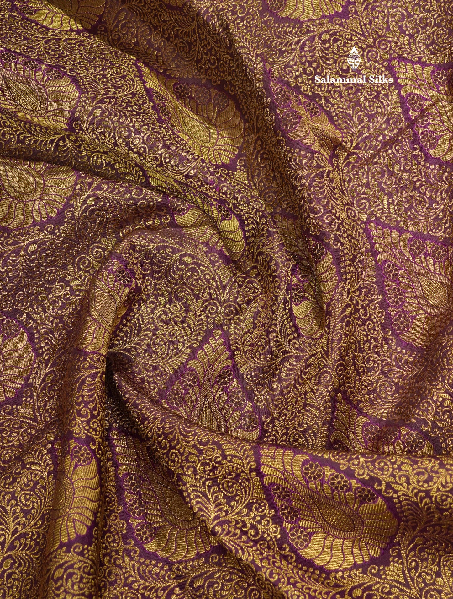 Purple Beautiful Bridal Pure Kanjivaram Silk Saree With Gold Zari Border