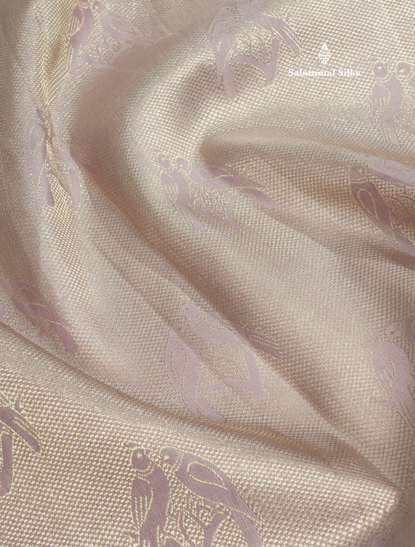 Beautiful Light Lavender Pure Kanjivaram Silk Saree With Self Border