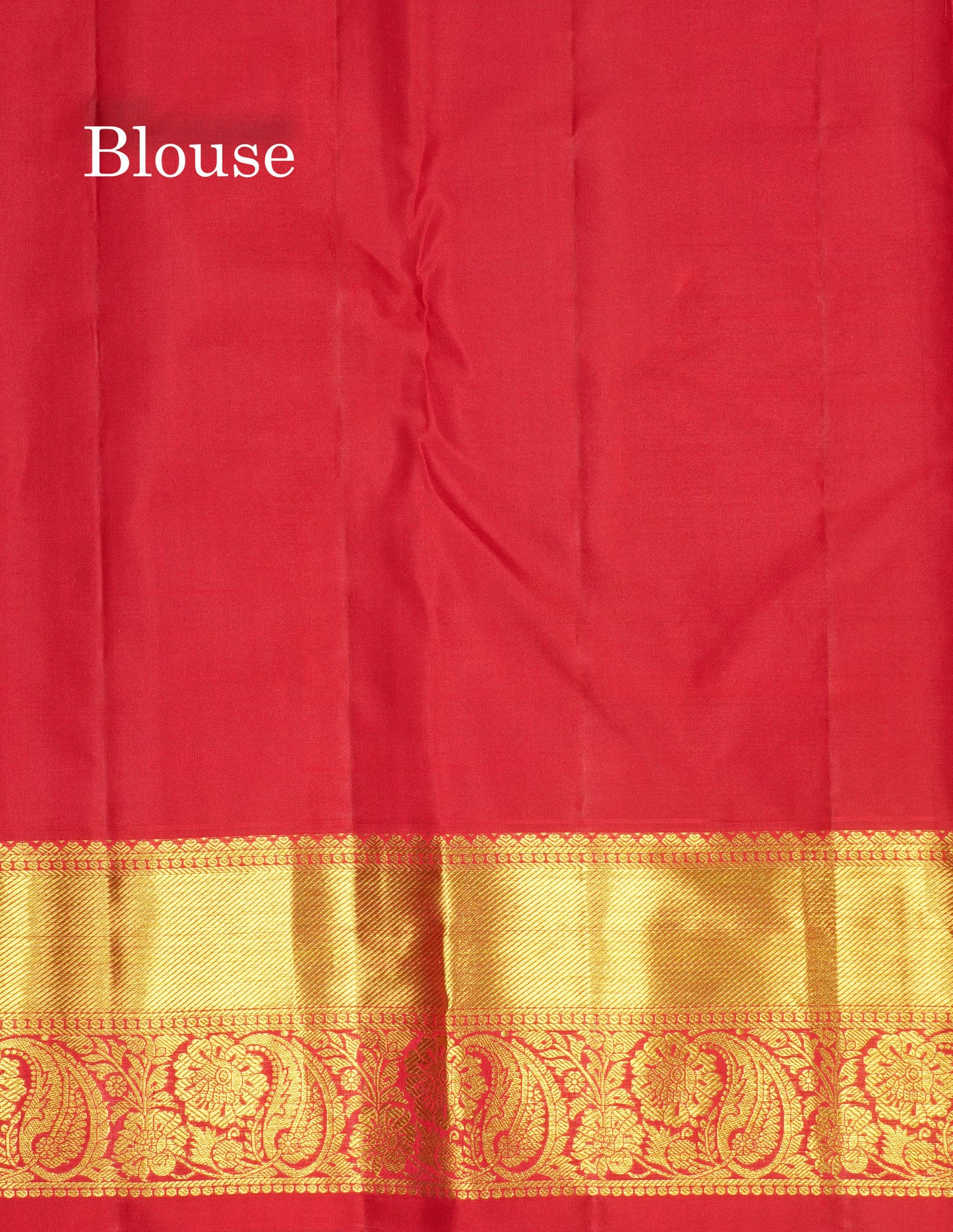 Beautiful Red Grand Bridal Pure Kanjivaram Silk Saree With Gold Zari Border