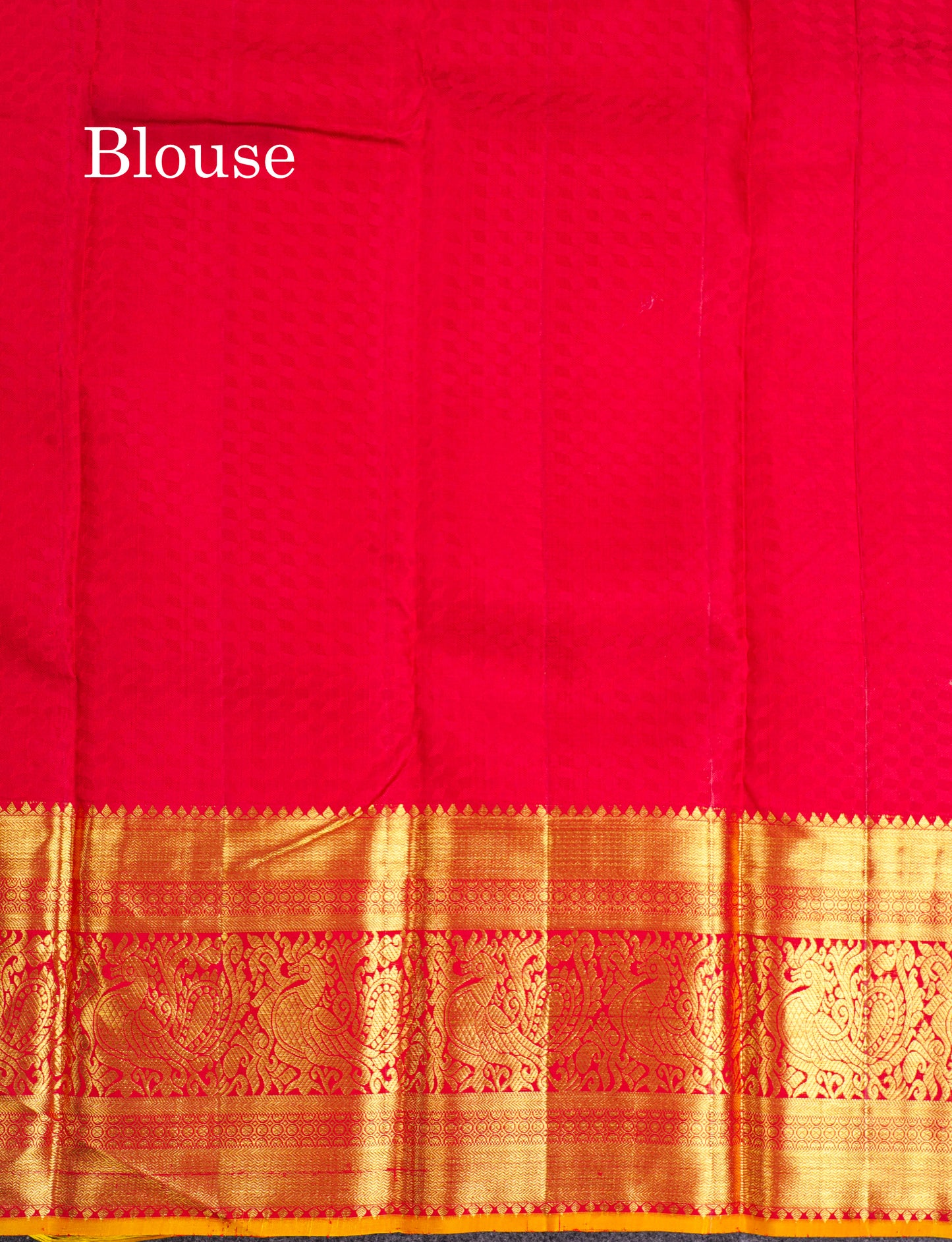 Beautiful Red Bridal Pure Kanjivaram Silk Saree With Traditional Self Border