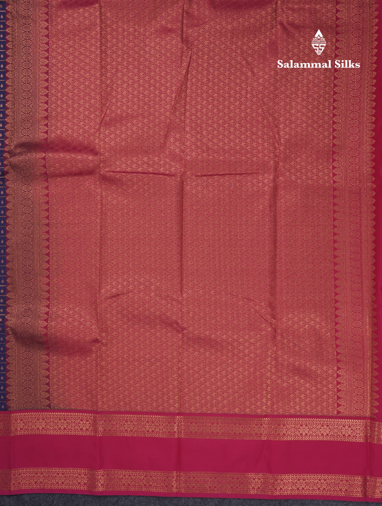 Bottle Green 1000 Buttas And Zari Checks Semi Silk Saree With Contrast Red Traditional Border