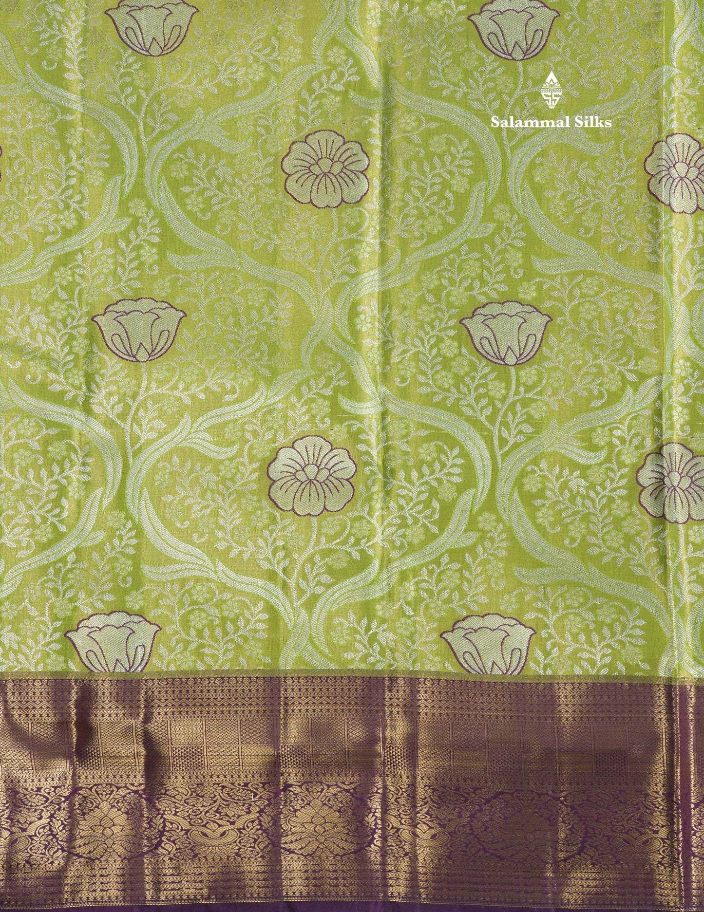 Light Pink Tissue Bridal Semi Silk Saree With Contrast Magenta Border