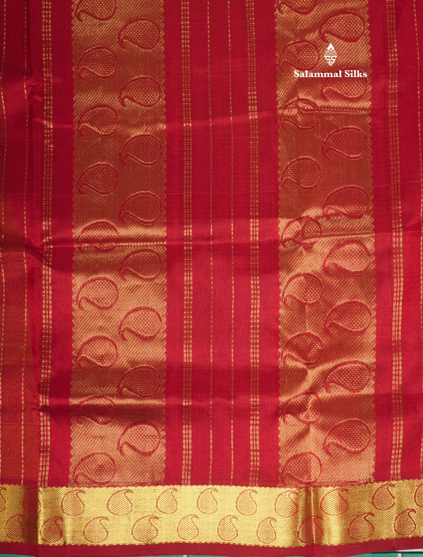 Multicolour Paalum Pazham Checks Pure Silk Cotton Saree With Traditional Gold Zari Border
