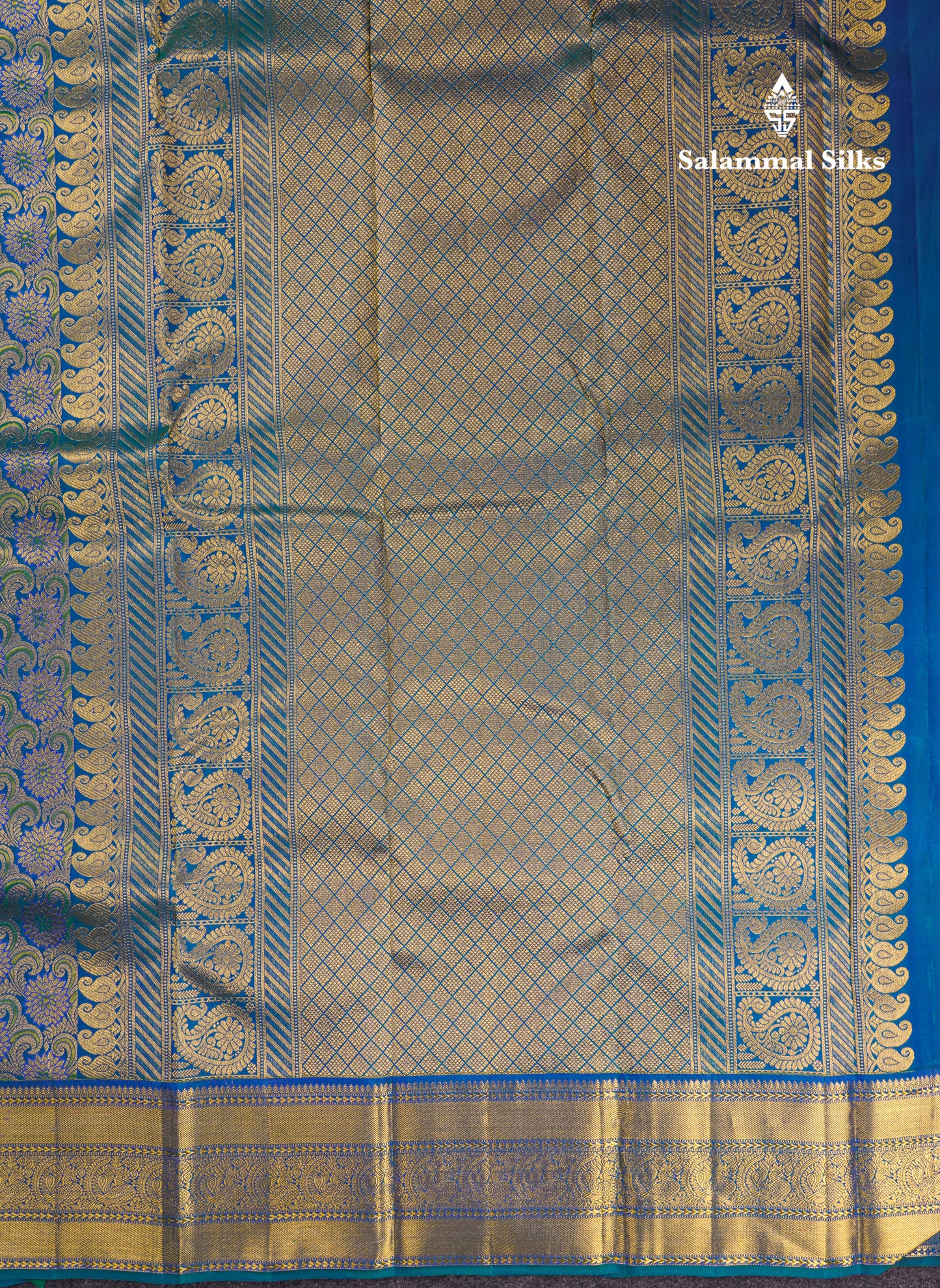 Beautiful Dual Tone Peacock Green Bridal Pure Kanjivaram Silk Saree With Traditional Self Border