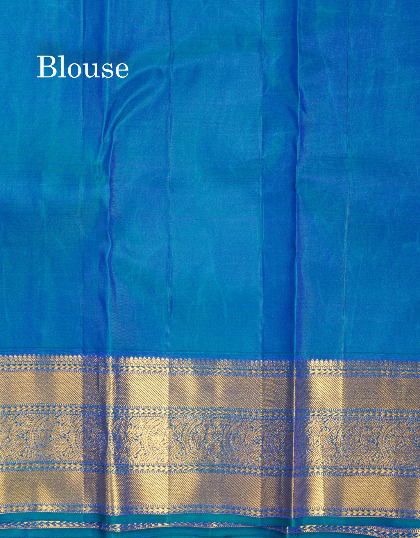 Beautiful Dual Tone Peacock Green Bridal Pure Kanjivaram Silk Saree With Traditional Self Border