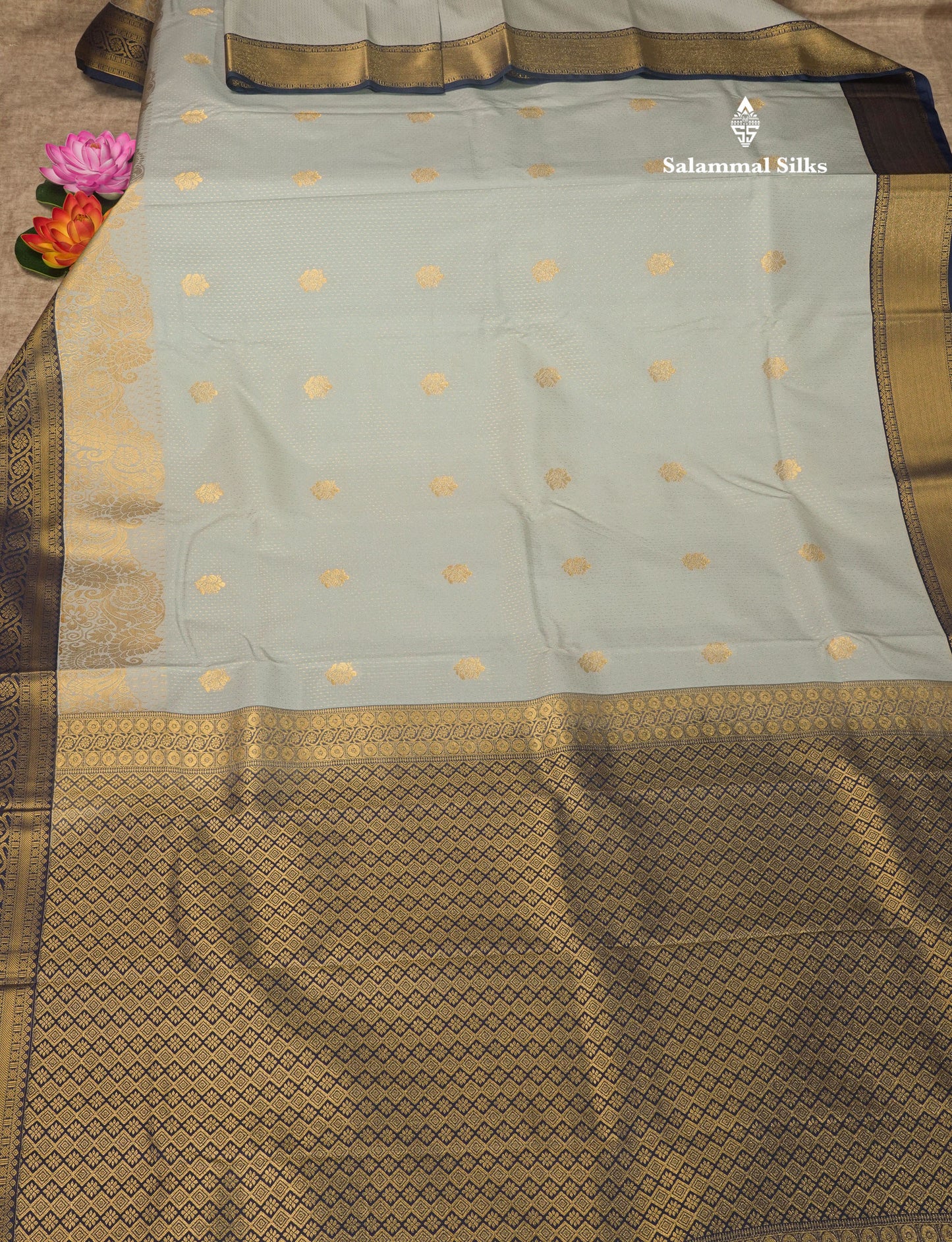 Purple Semi Silk Saree With Contrast Green Fancy Turning Border