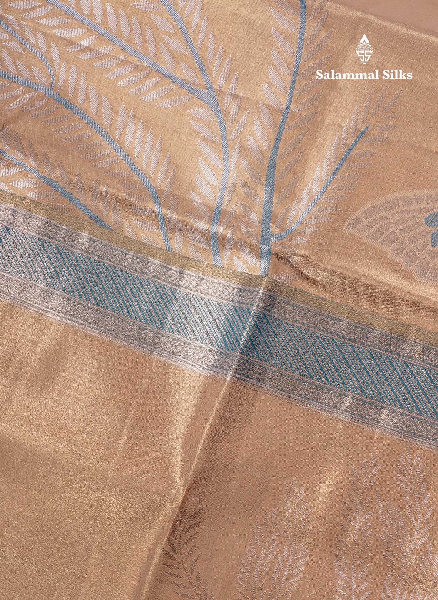 Gold Bridal Semi Silk Saree With Contrast Pista Green Blouse