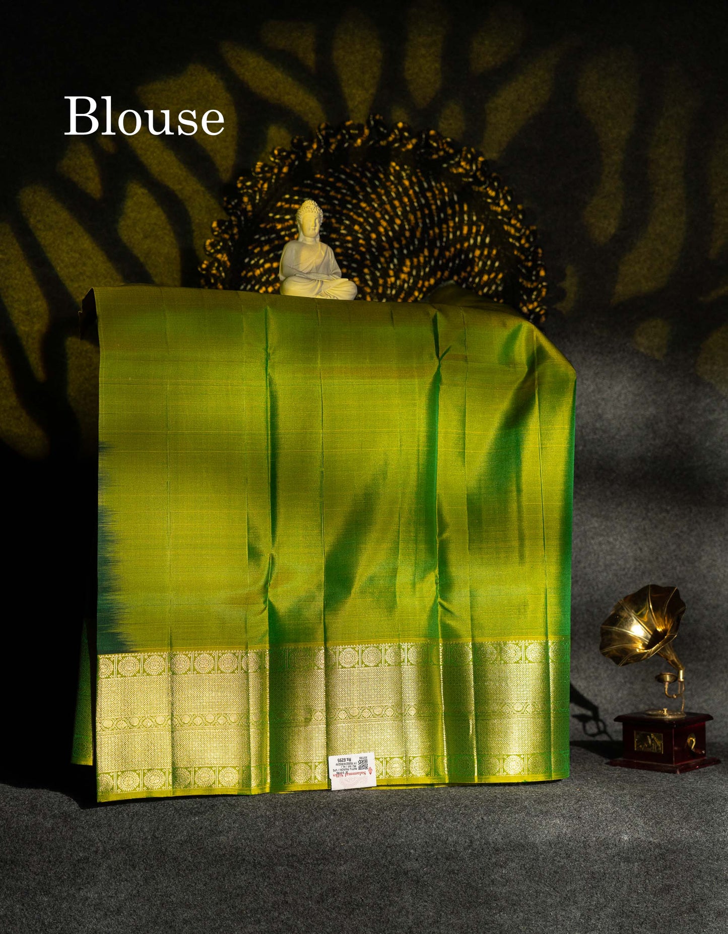 Beautiful Pure Silk Pattu Pavadai (Bottle Green) With Contrast Manthulir Green Blouse 36"