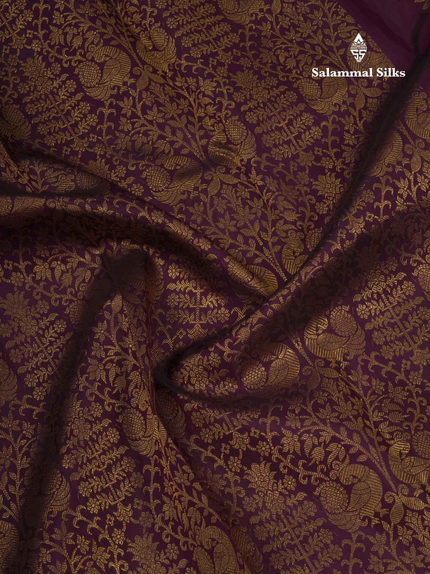 Dark Magenta Bridal Kanjivaram Pure Silk Saree With Gold Zari Traditional Border