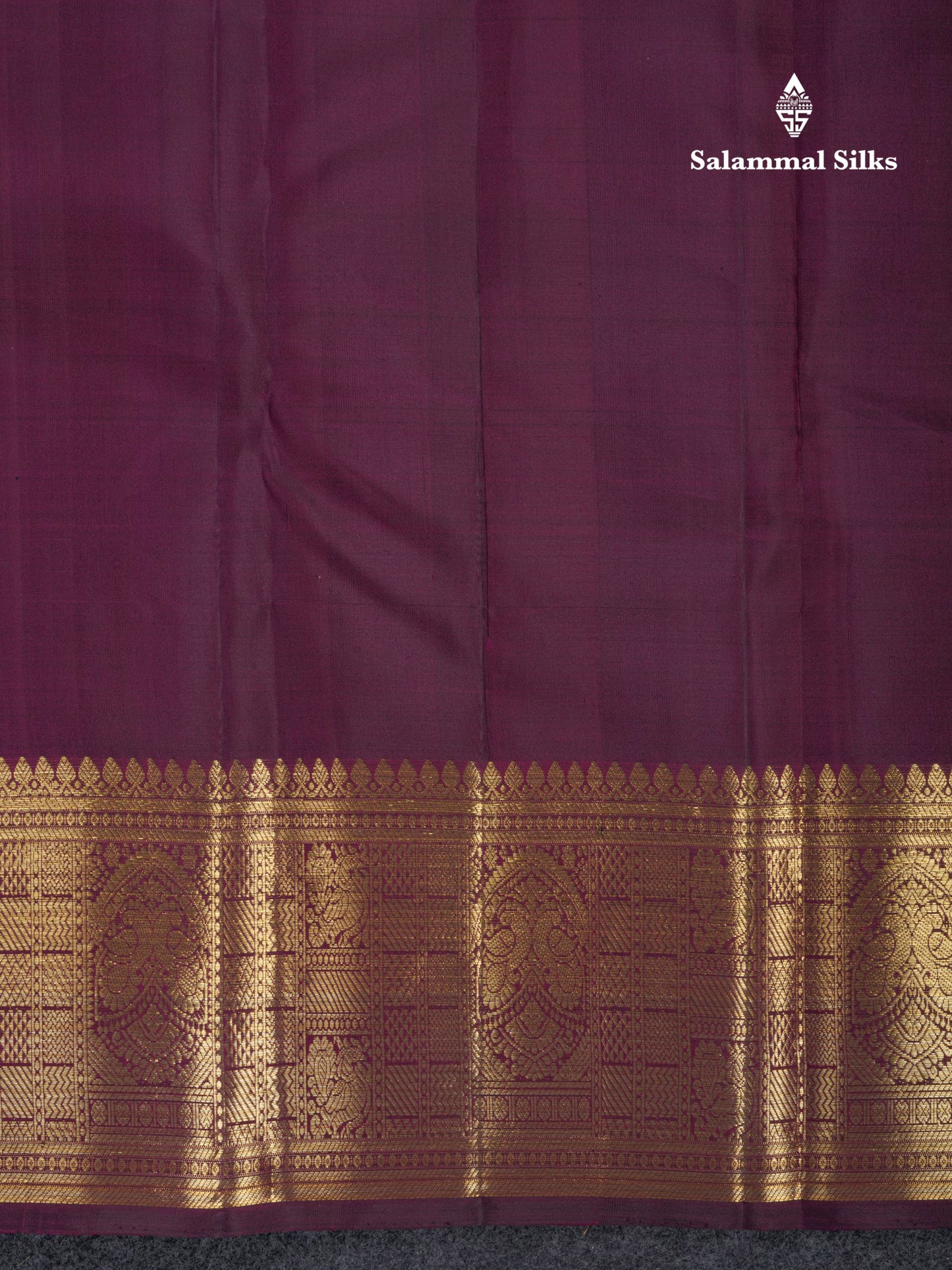 Dark Magenta Bridal Kanjivaram Pure Silk Saree With Gold Zari Traditional Border