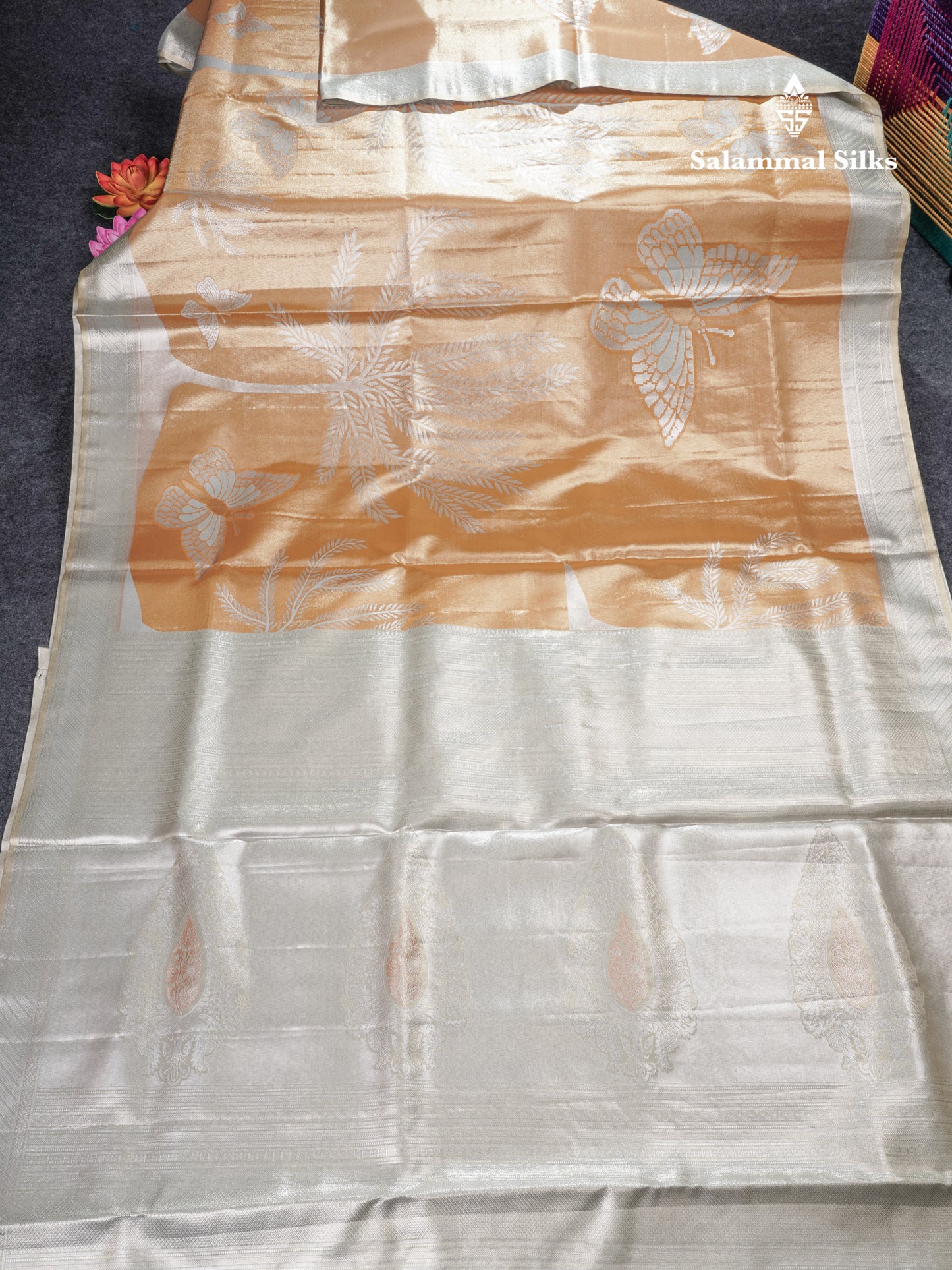 Gold Bridal Semi Silk Saree With Contrast Pista Green Blouse