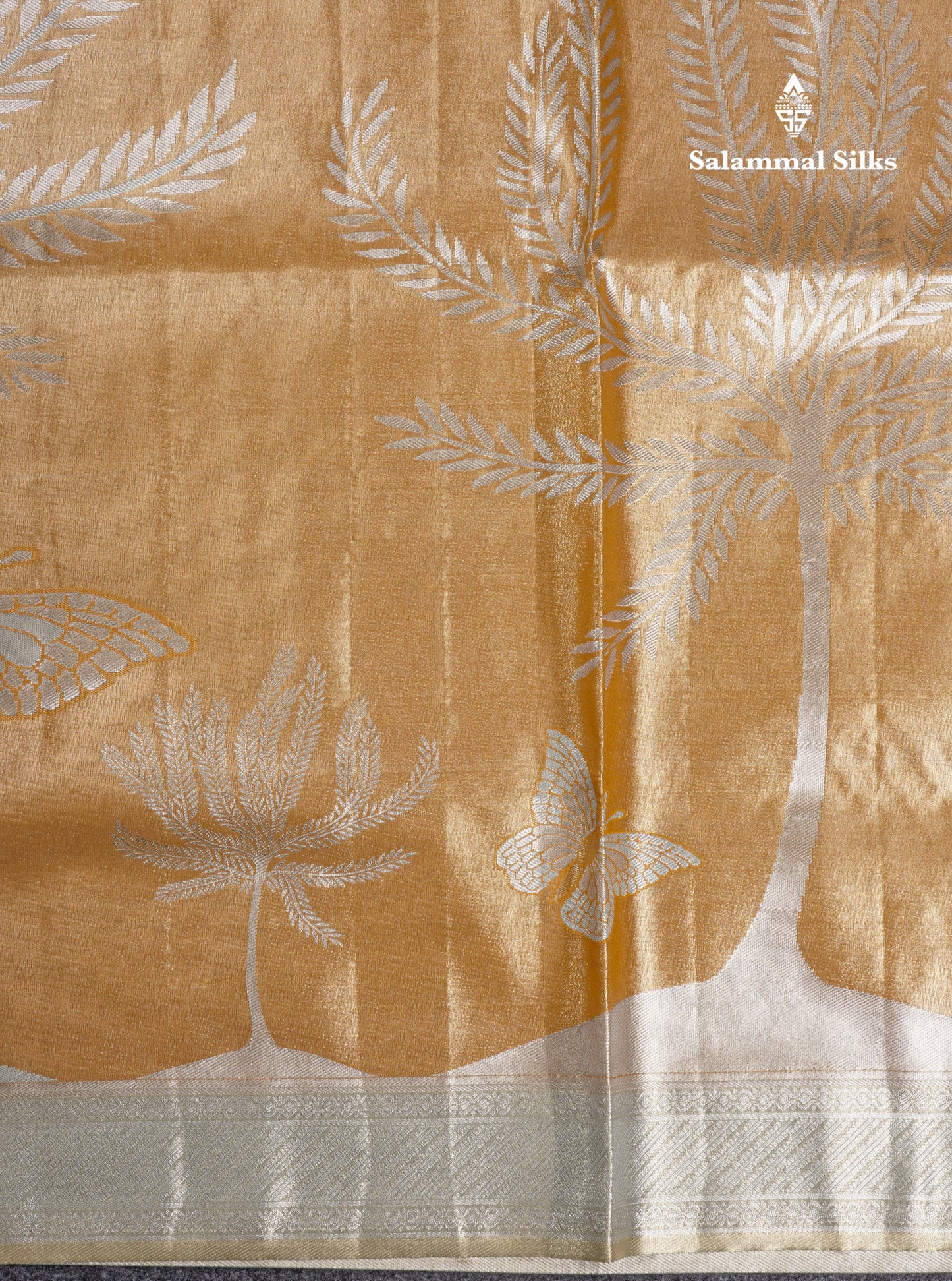 Gold Bridal Semi Silk Saree With Contrast Pista Green Blouse