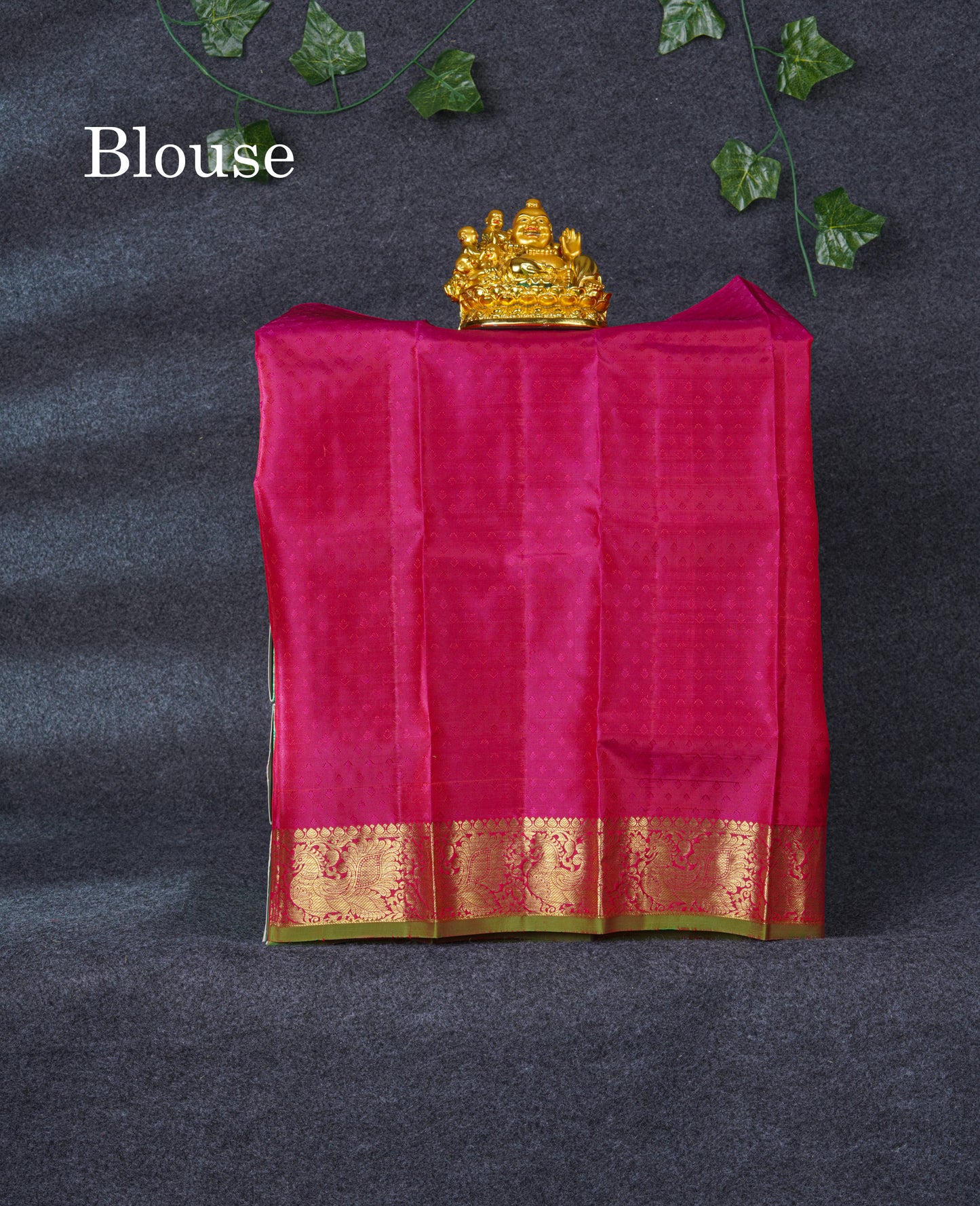 Pure Silk Pattu Pavadai (Peach) With Violet Blouse 19.3"