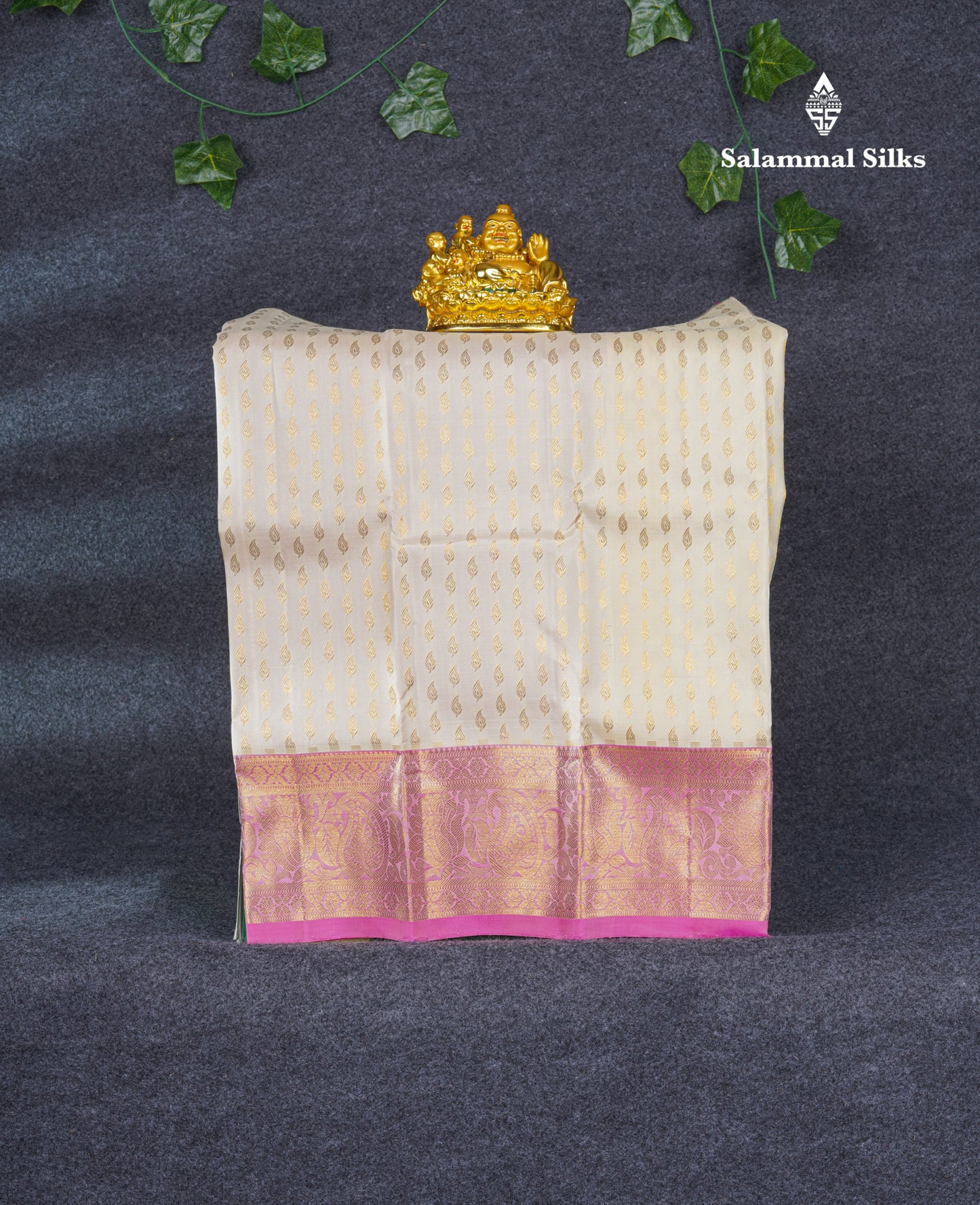 Pure Silk Pattu Pavadai (Half White) With Pink Blouse 20"