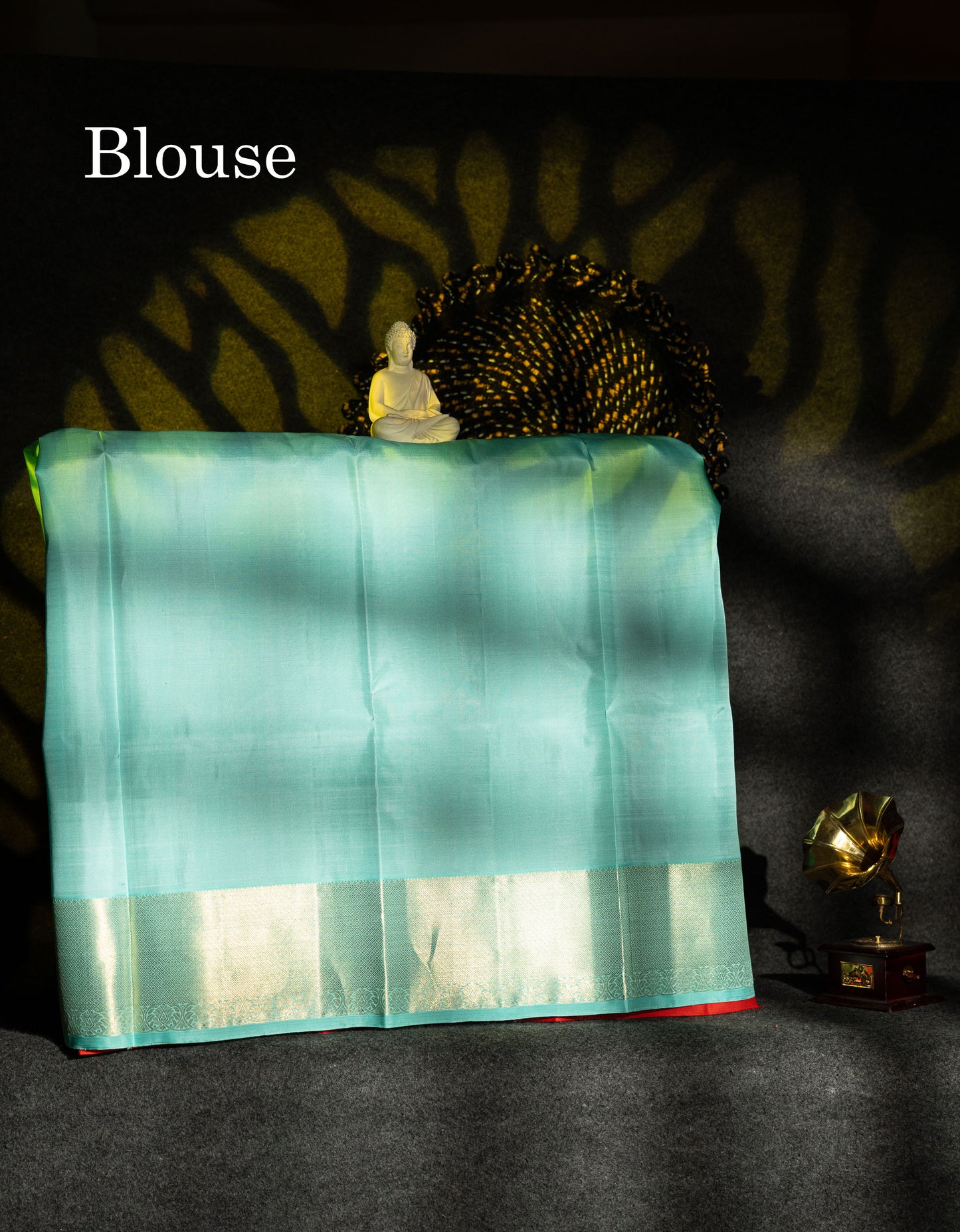 Beautiful Pure Silk Pattu Pavadai (Chilly Red) With Contrast Ice Blue Blouse 45"
