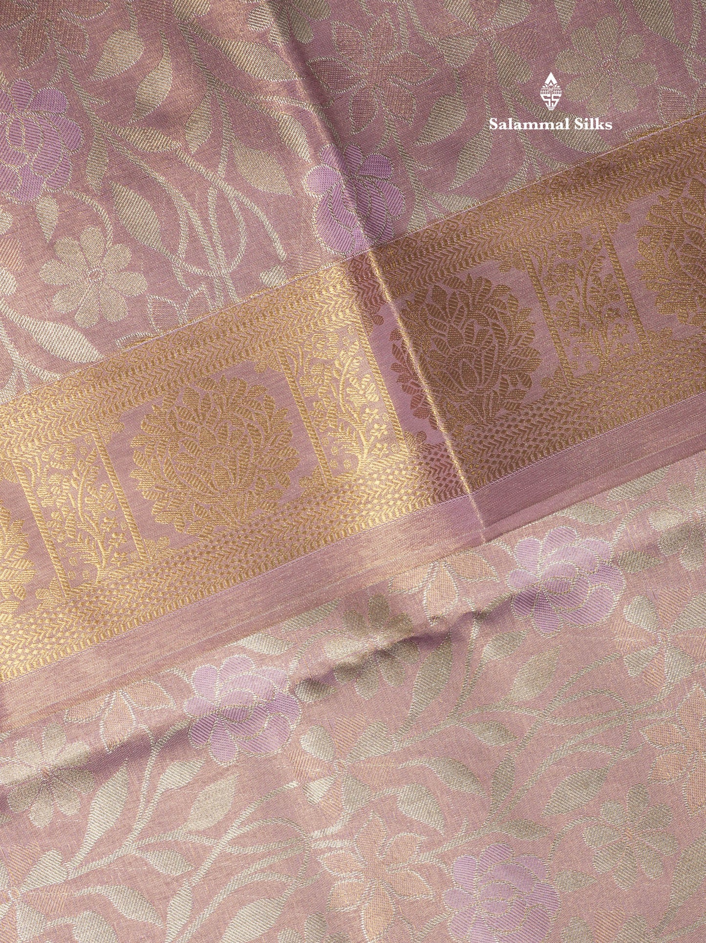 Brown Tissue Bridal Semi Silk Saree With Self Border