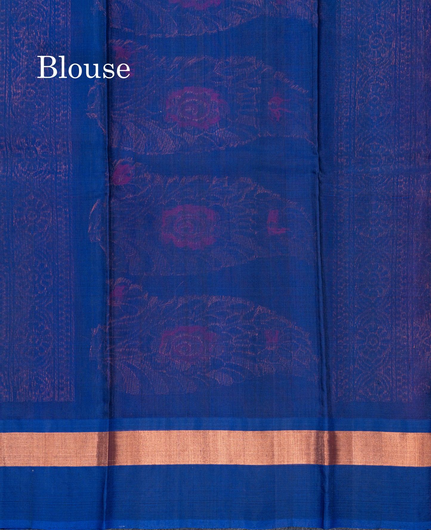 Peacock Blue Menakari Work SICO Cotton Saree With Contrast Pink Blouse