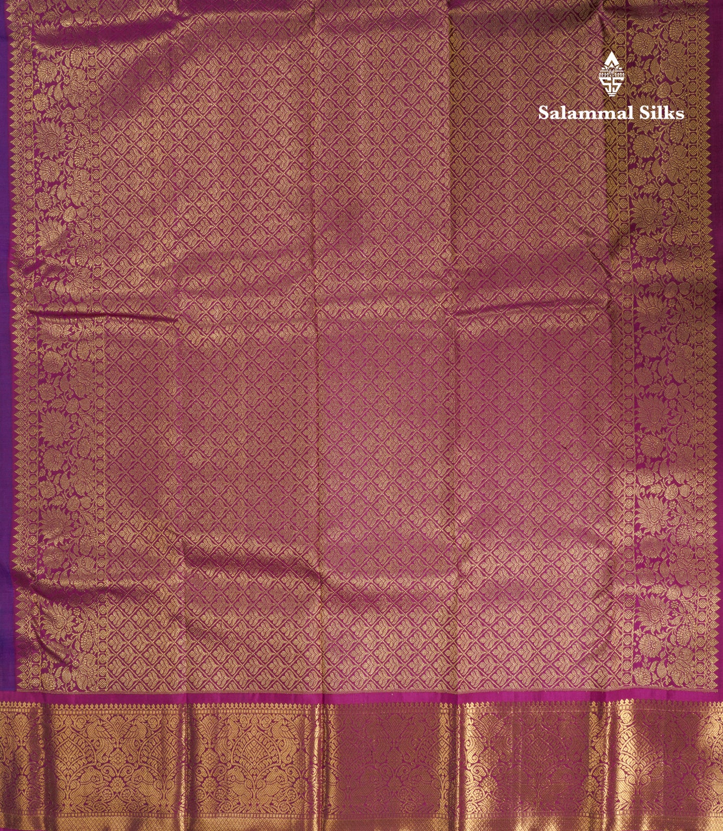 Navy Blue Bridal Pure Kanjivaram Silk Saree With Magenta Border