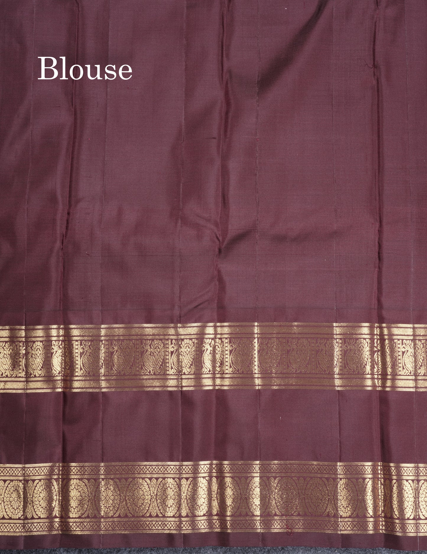 Pinkish Maroon Vairaoosi Lines Pure Kanjivaram Silk Saree With Contrast Dark Brown Traditional Rettapet Border