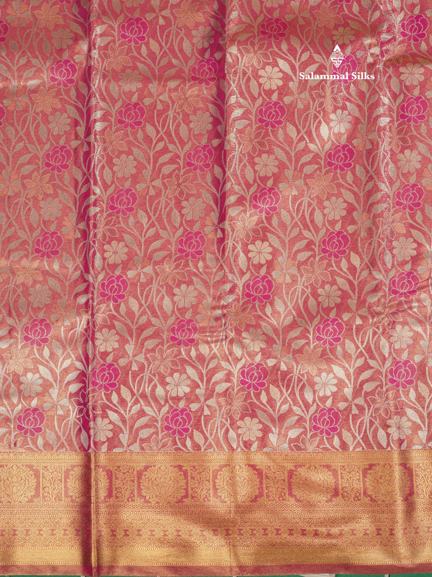 Brown Tissue Bridal Semi Silk Saree With Self Border