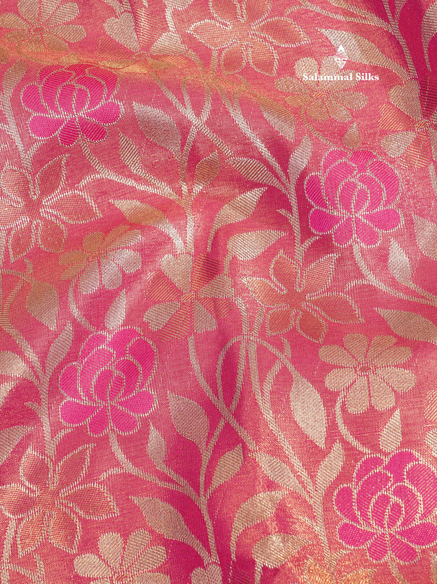 Brown Tissue Bridal Semi Silk Saree With Self Border