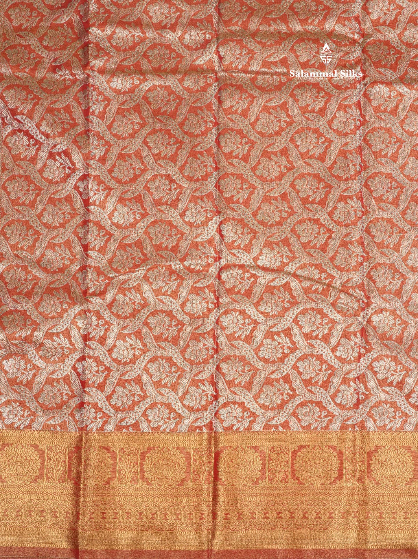 Brown Tissue Bridal Semi Silk Saree With Self Border