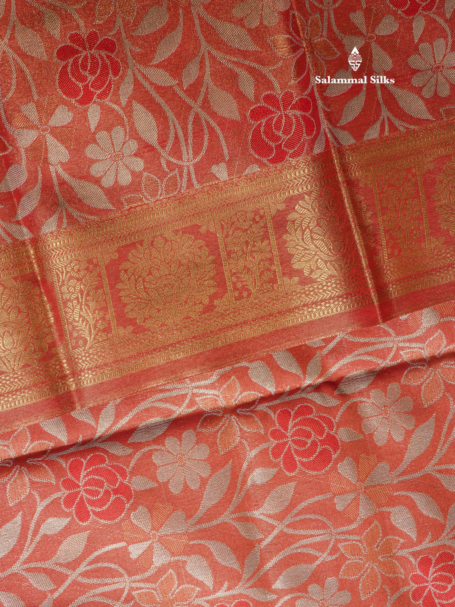 Brown Tissue Bridal Semi Silk Saree With Self Border