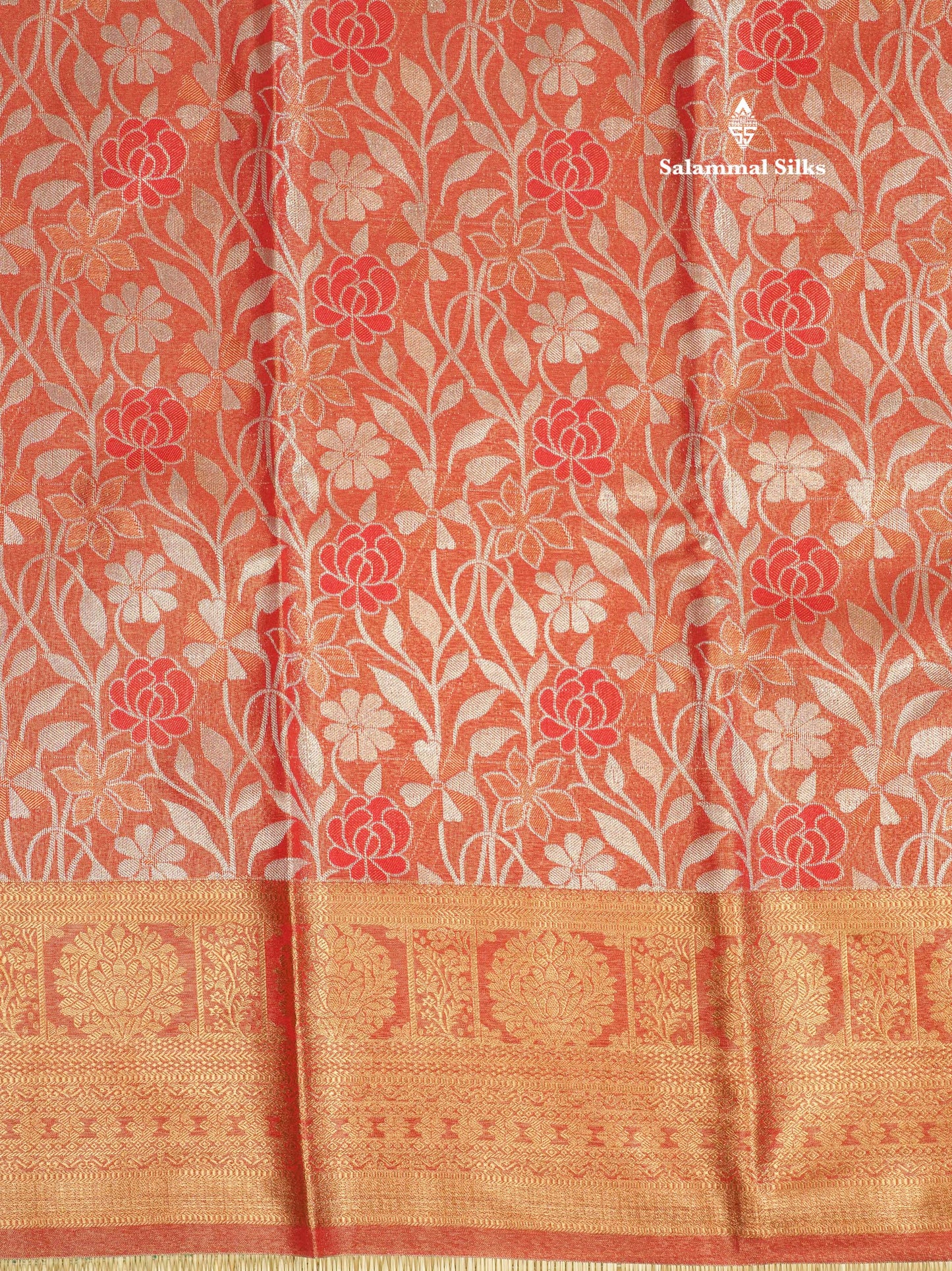 Brown Tissue Bridal Semi Silk Saree With Self Border